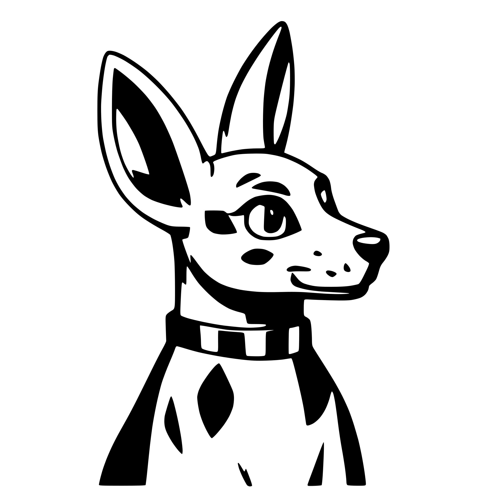 AI-generated SVG of 'podenco ears one folding'
