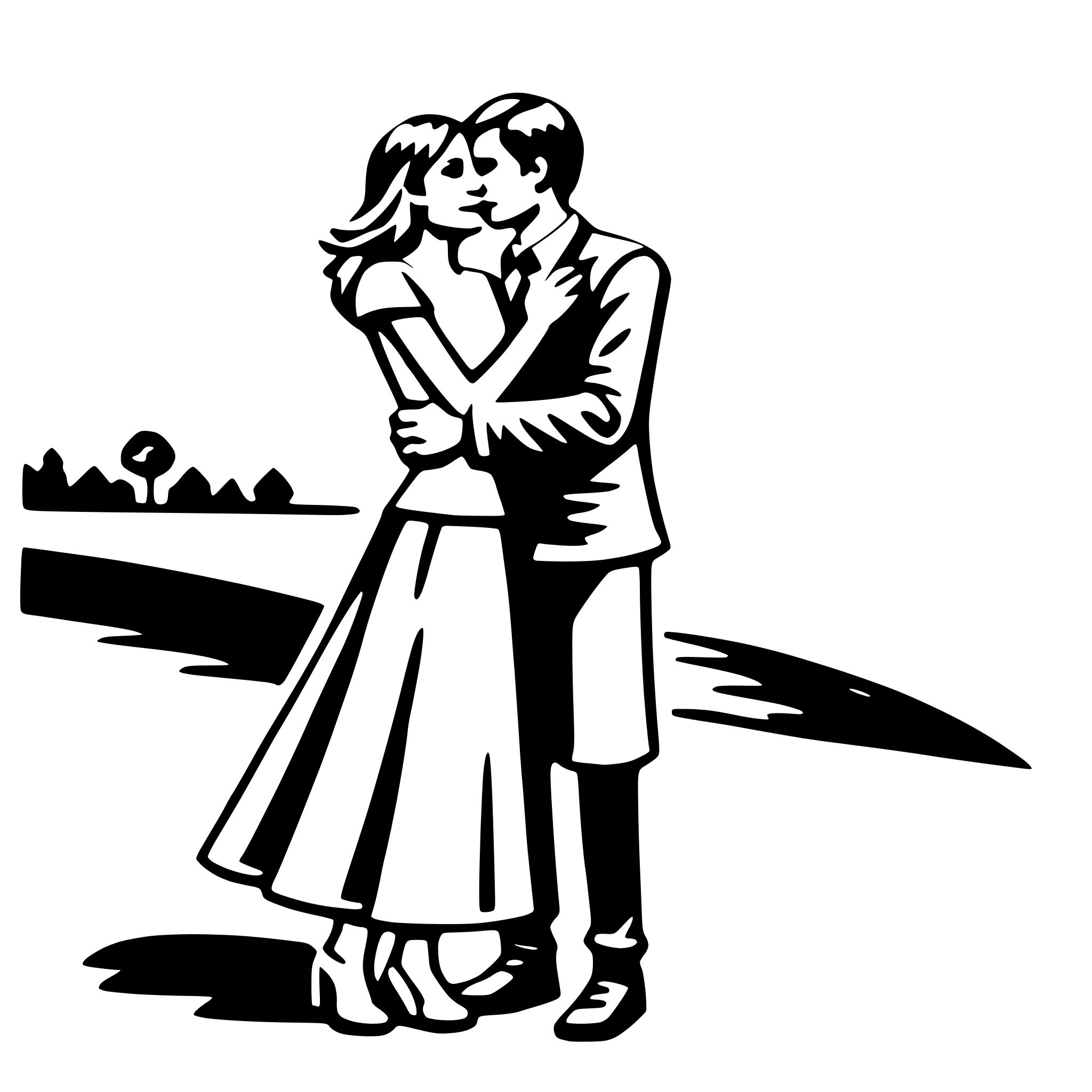 AI-generated SVG of a sunset embrace
