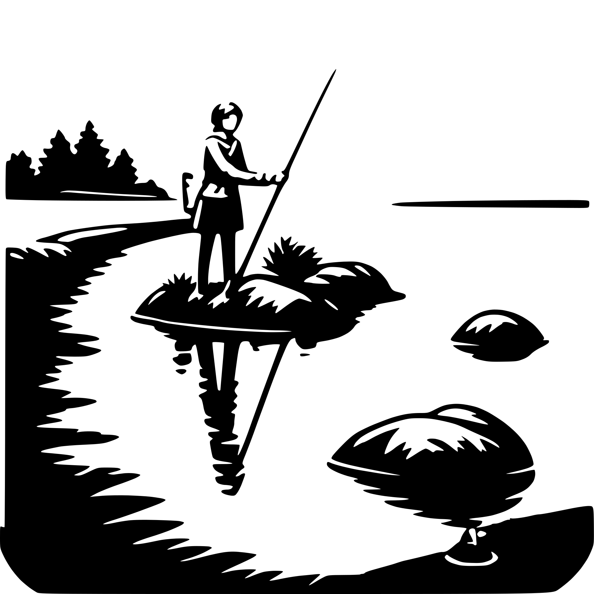 AI-generated SVG of a fishing in stream