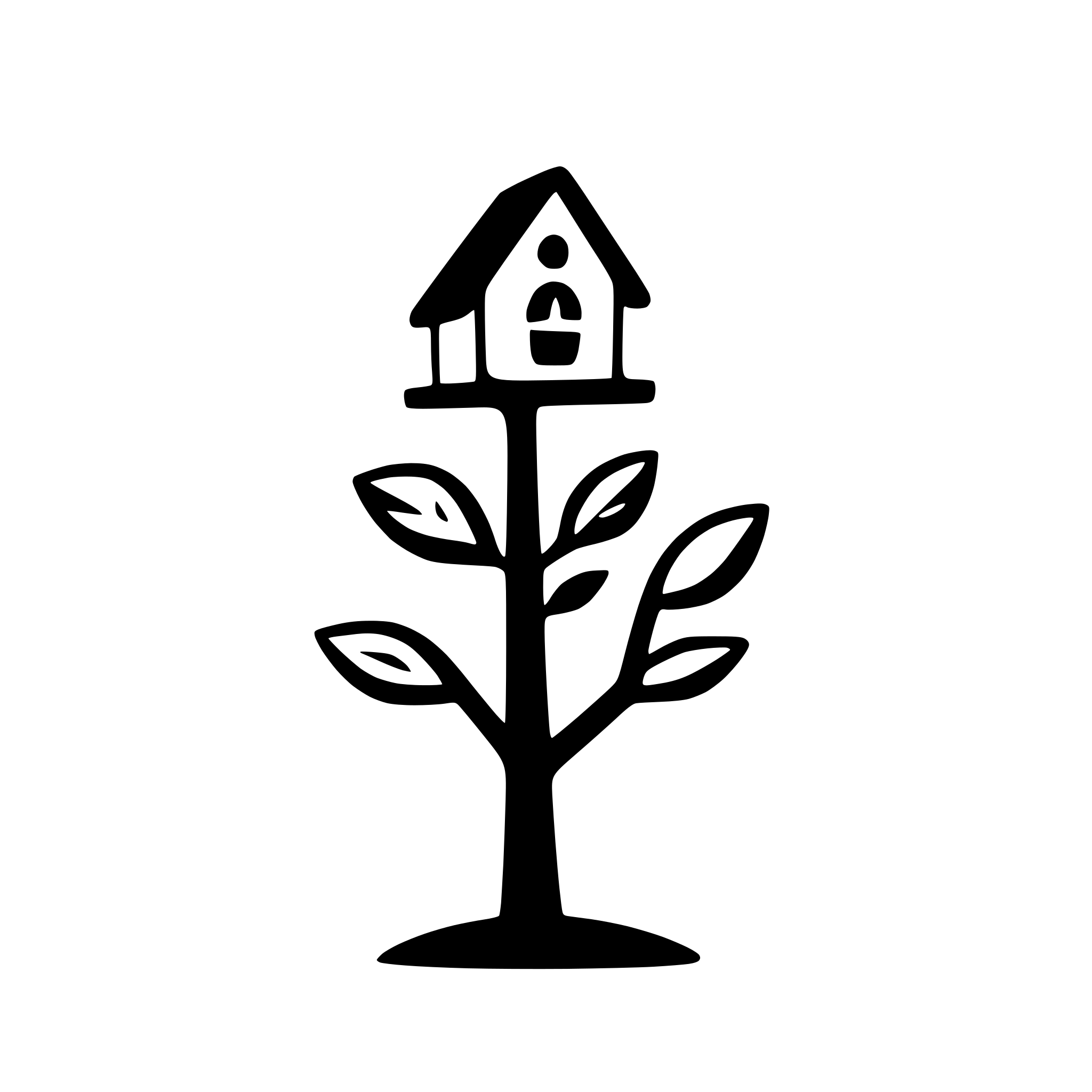 AI-generated SVG of 'tree with birdhouse'