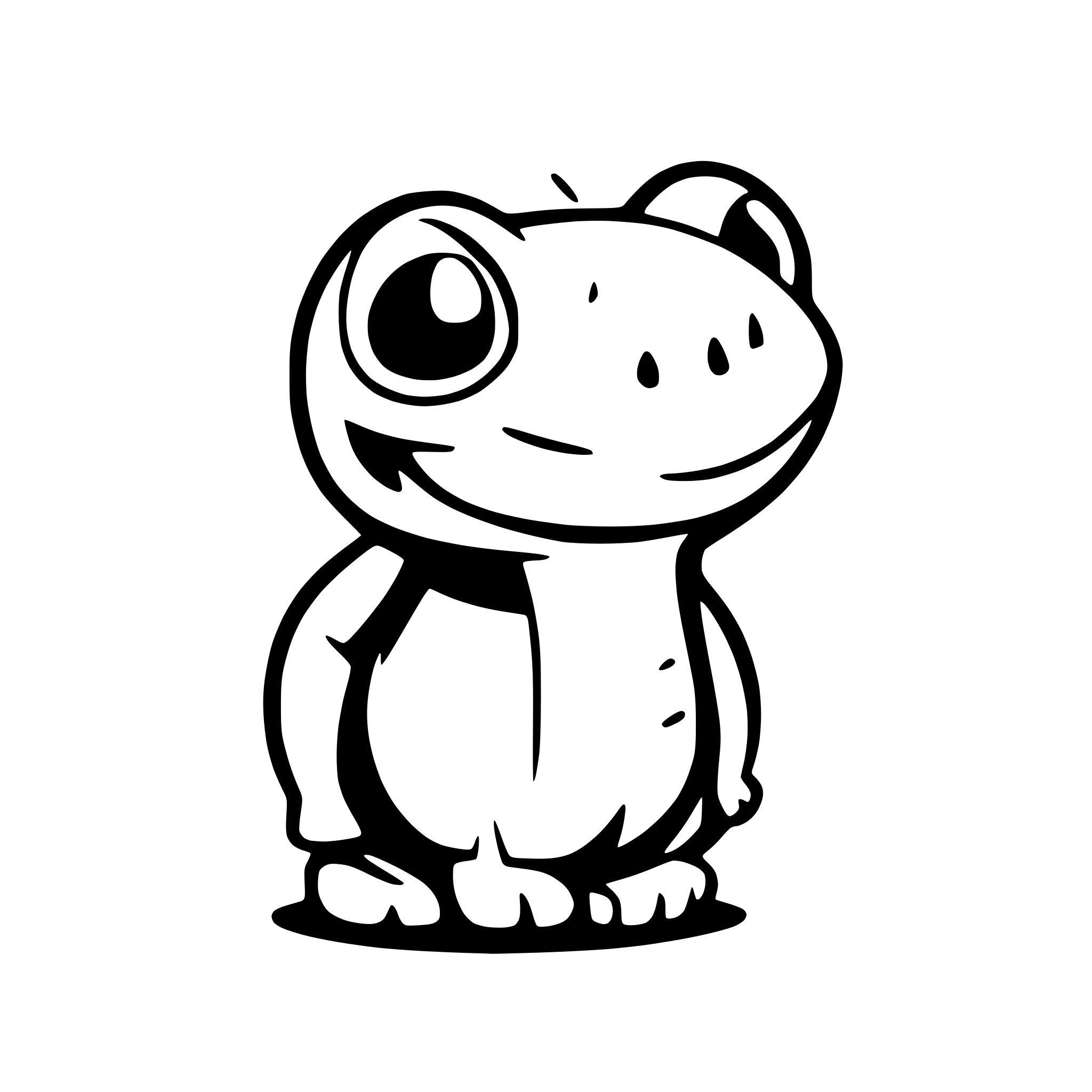 AI-generated SVG of a forward profile of a frog