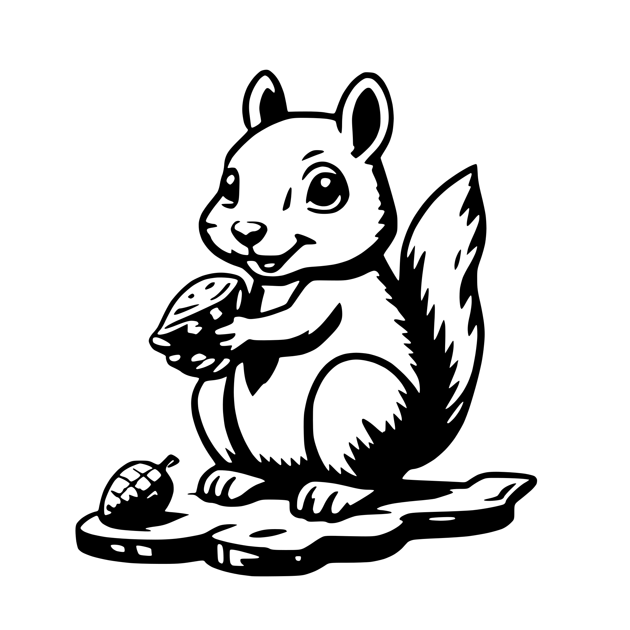 AI-generated SVG of 'squirrel with acorn'