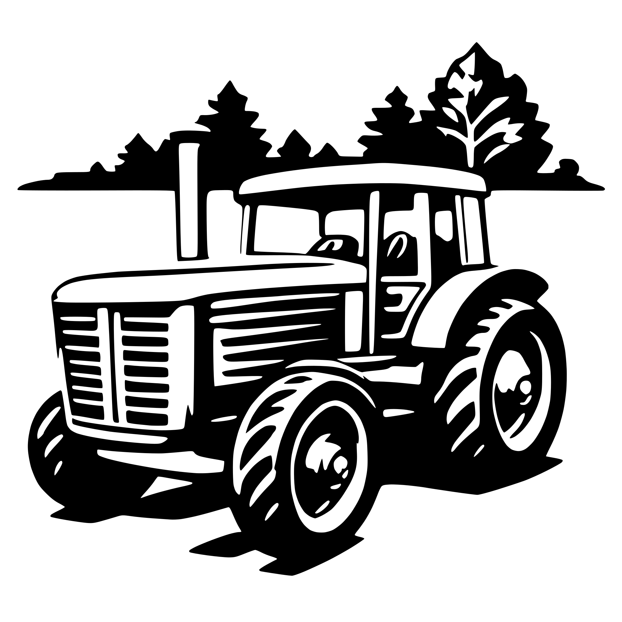 AI-generated SVG of 'tractor with trailer'