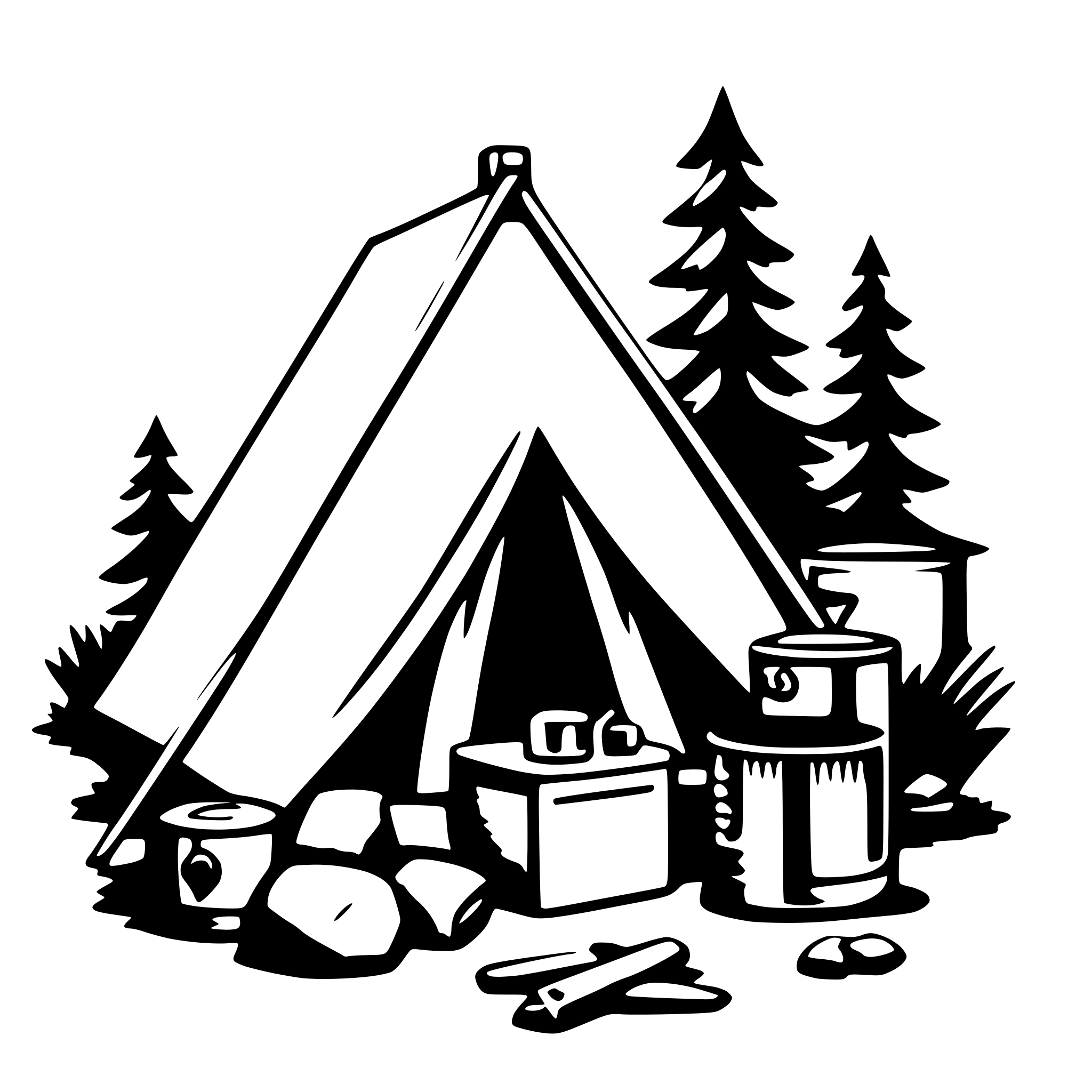 AI-generated SVG of a camping gear