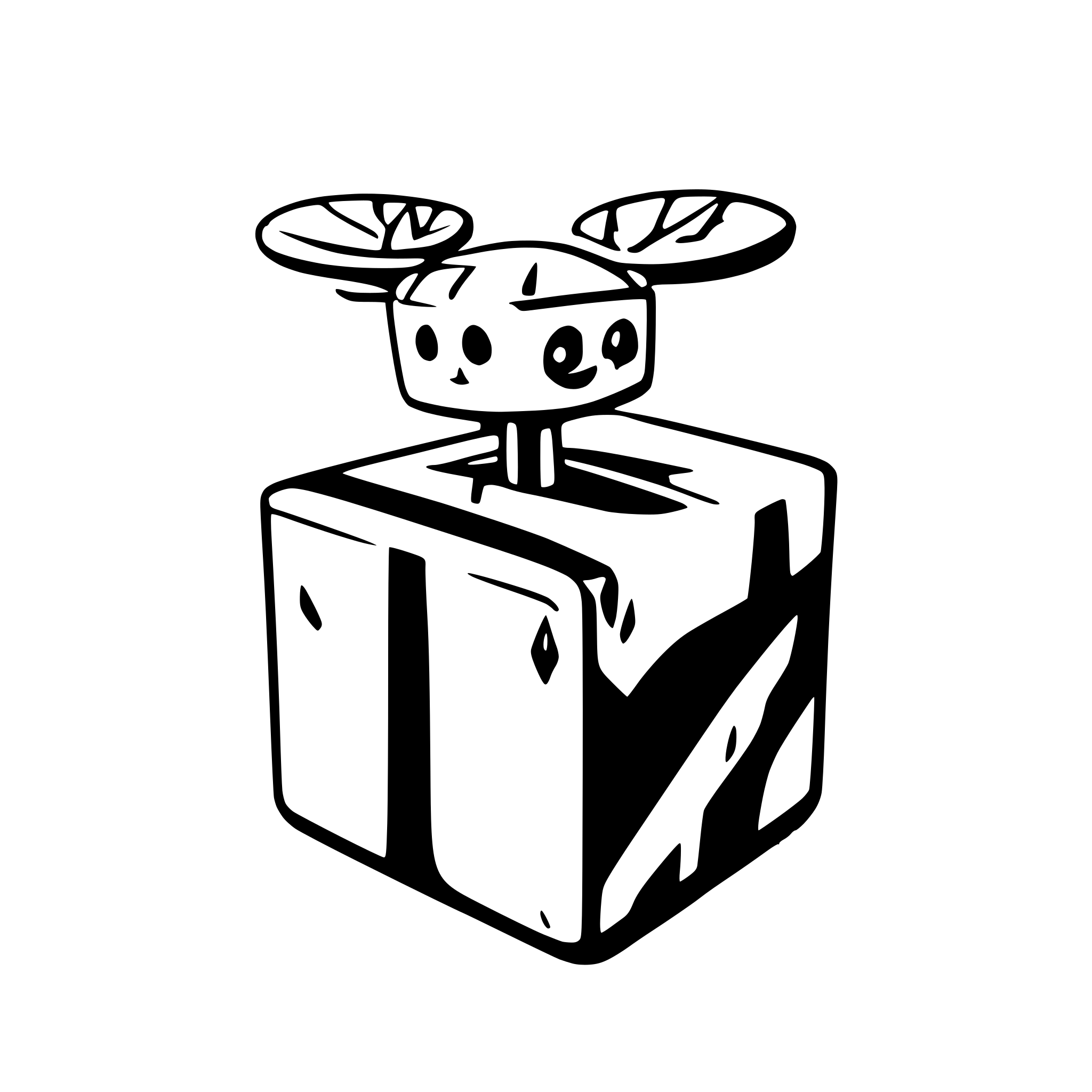 AI-generated SVG of a drone coming out of a box