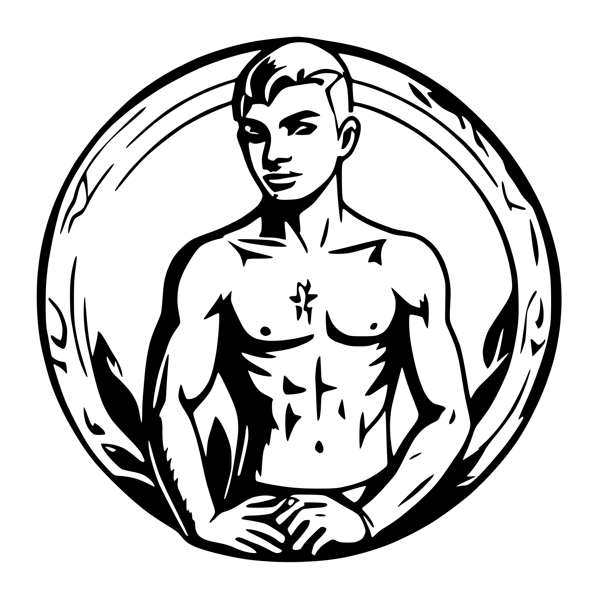 AI-generated SVG of 'nude male with tattoos'