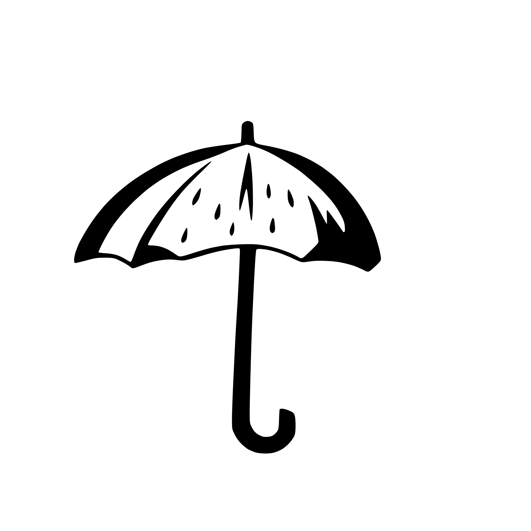AI-generated SVG of 'rain falling on an umbrella'