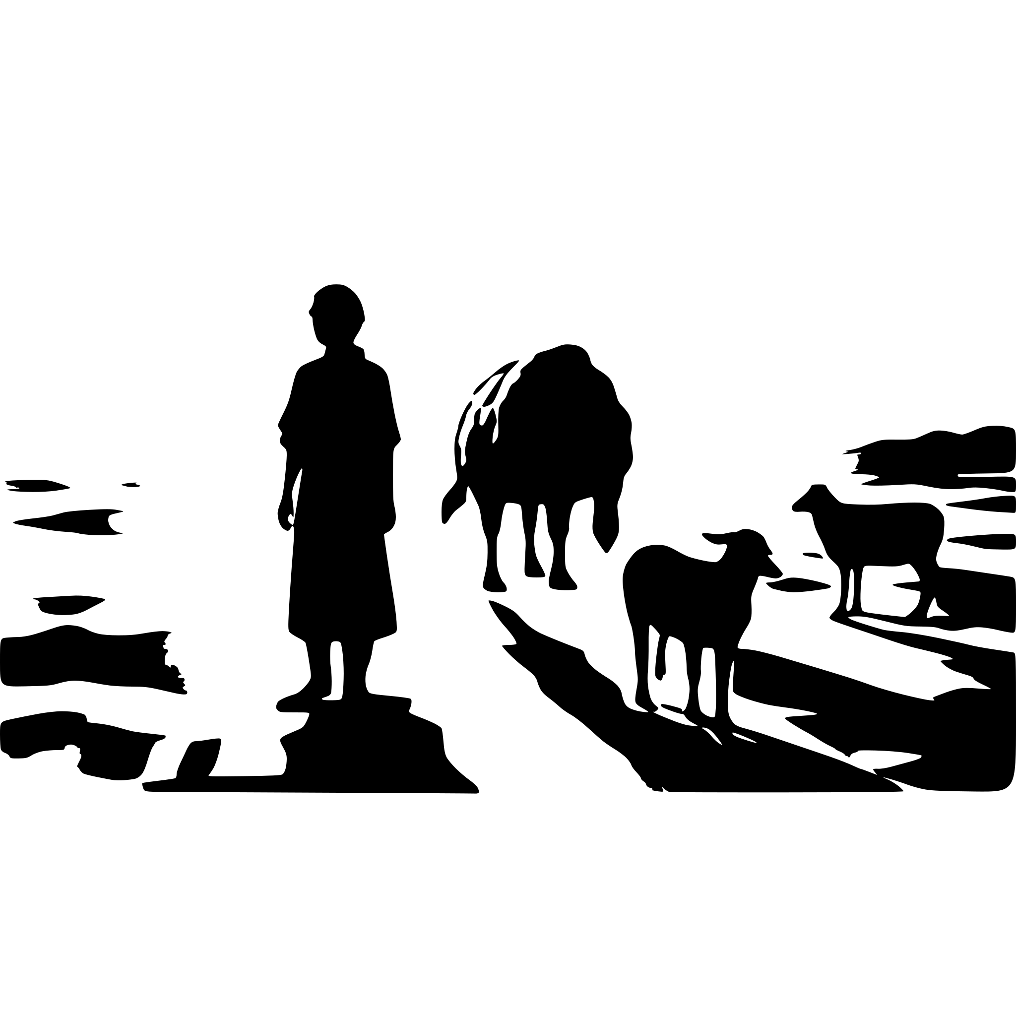 AI-generated SVG of a men and sheep in the middle of desert