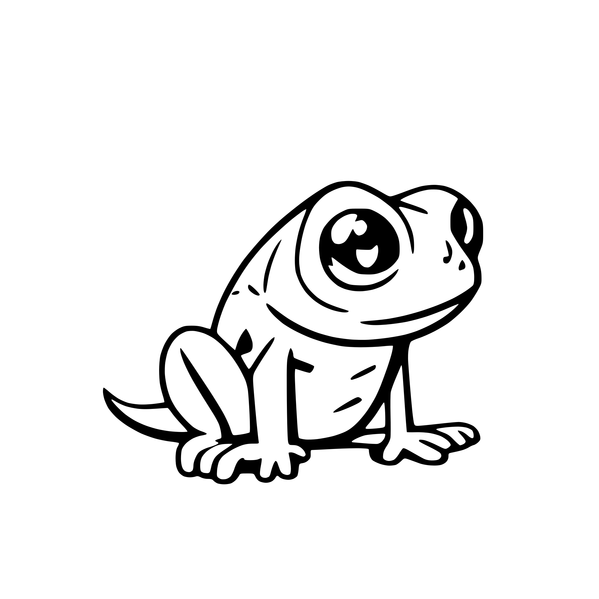 AI-generated SVG of a forward profile of a frog