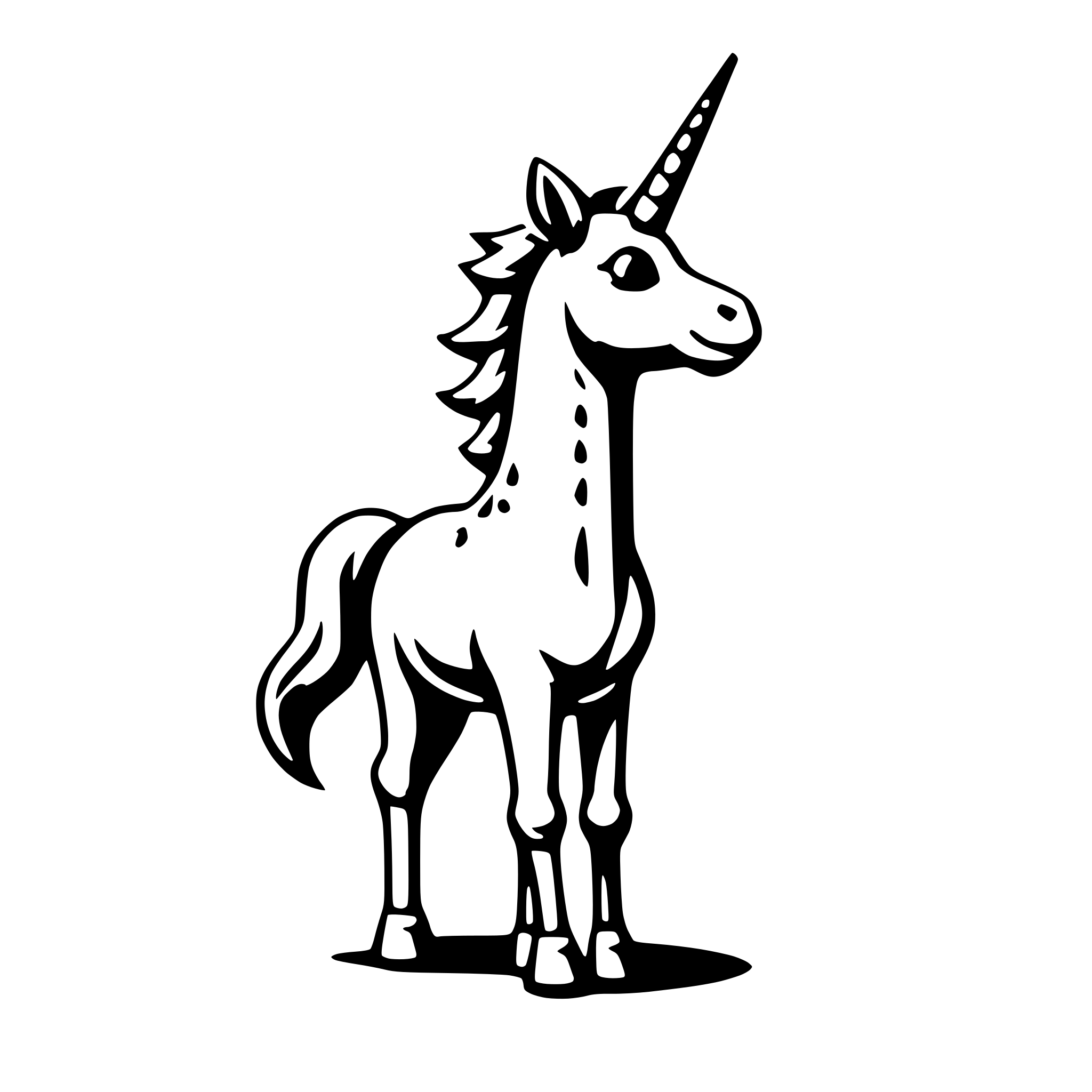 AI-generated SVG of 'cute unicorn giraffe'