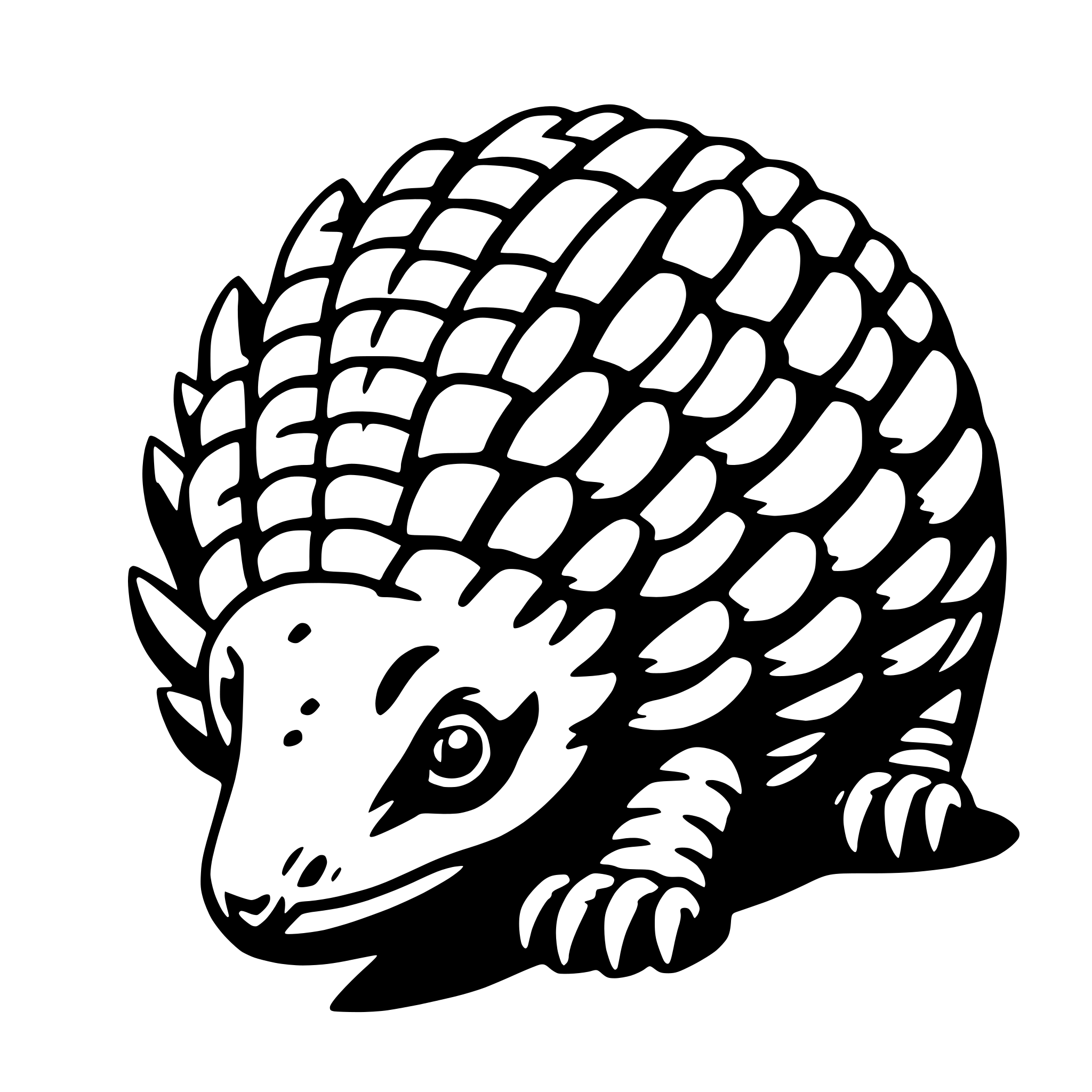 AI-generated SVG of a pangolin