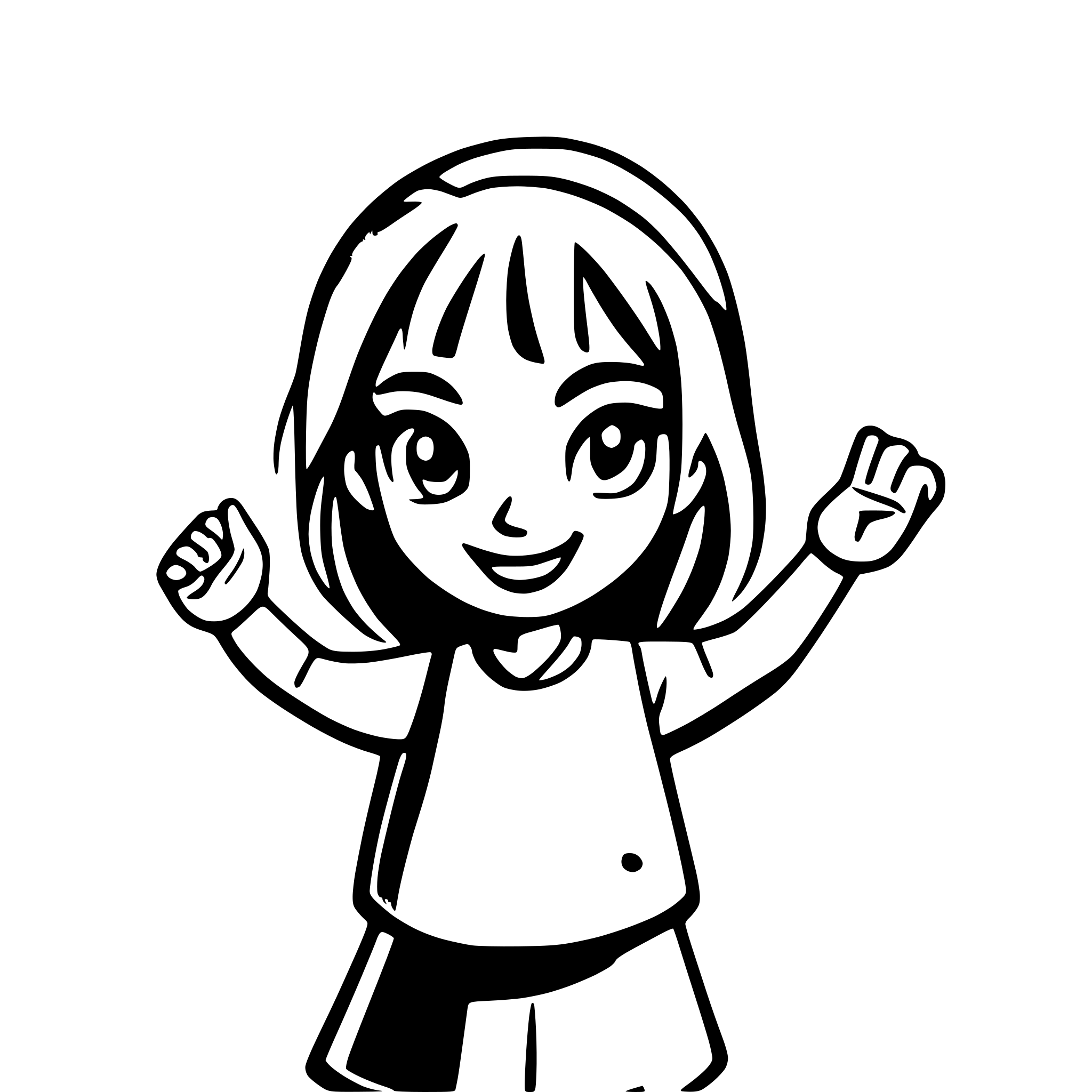 AI-generated SVG of a happy girl who finished all tasks