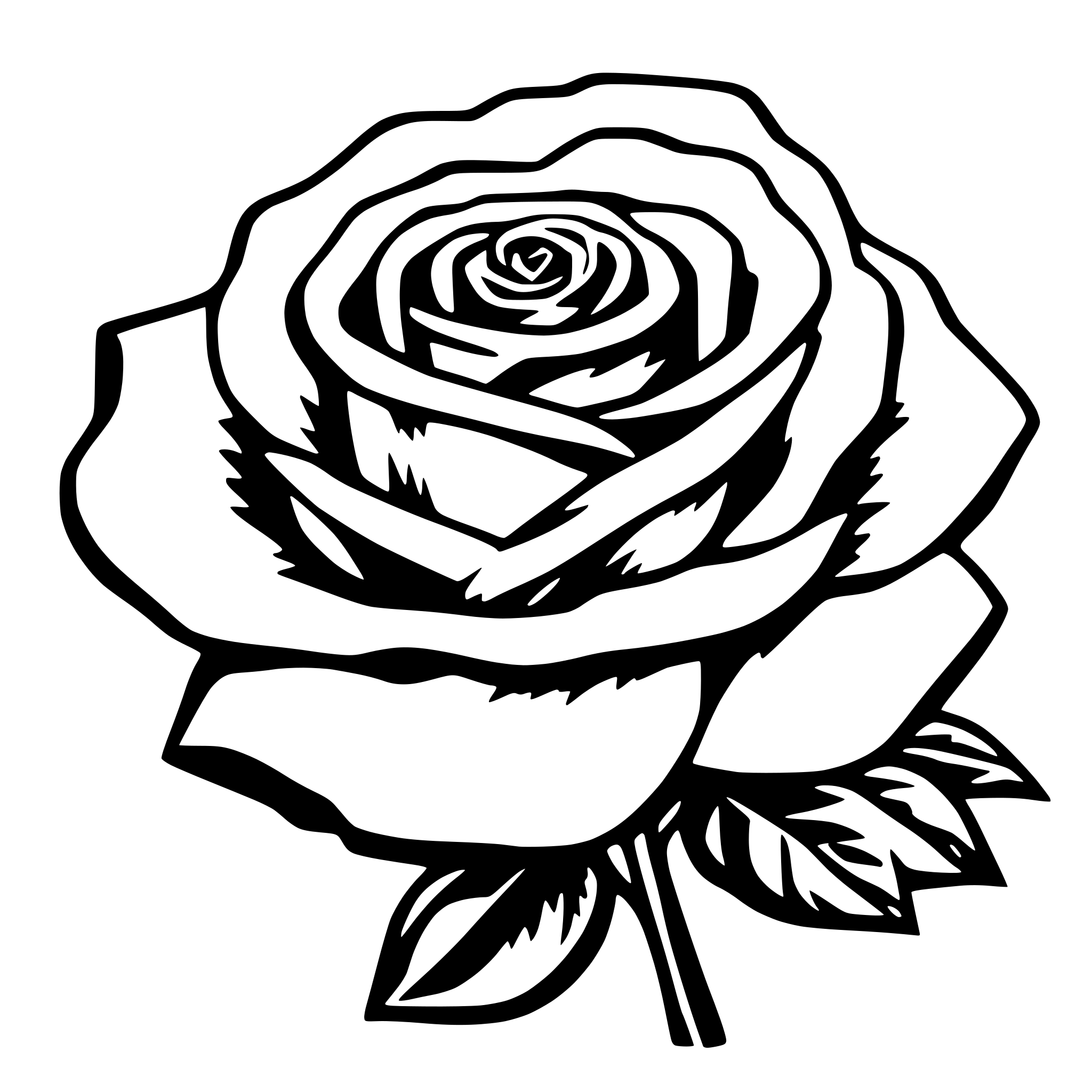 AI-generated SVG of 'Red and white rose flower'