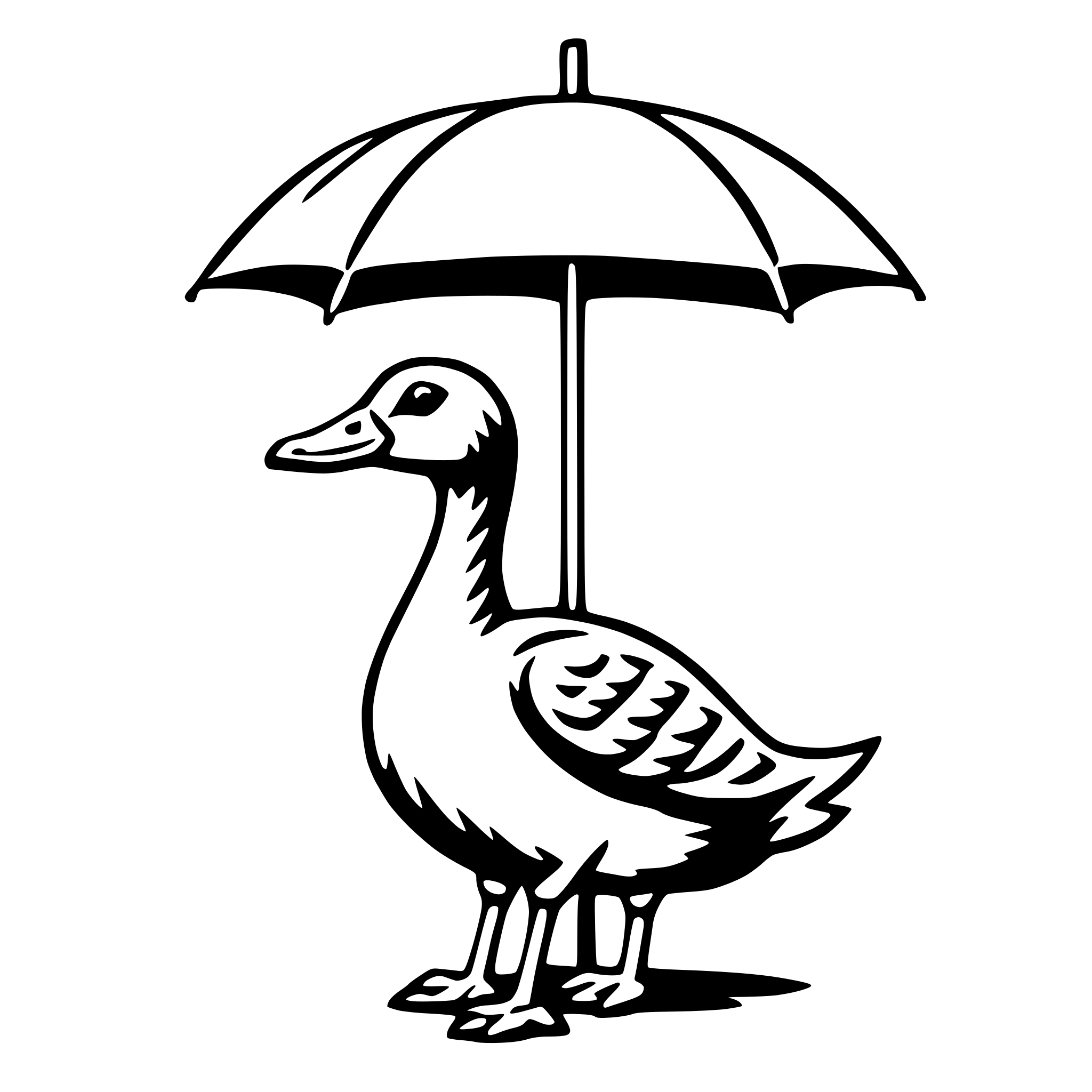 AI-generated SVG of a goose with umbrella