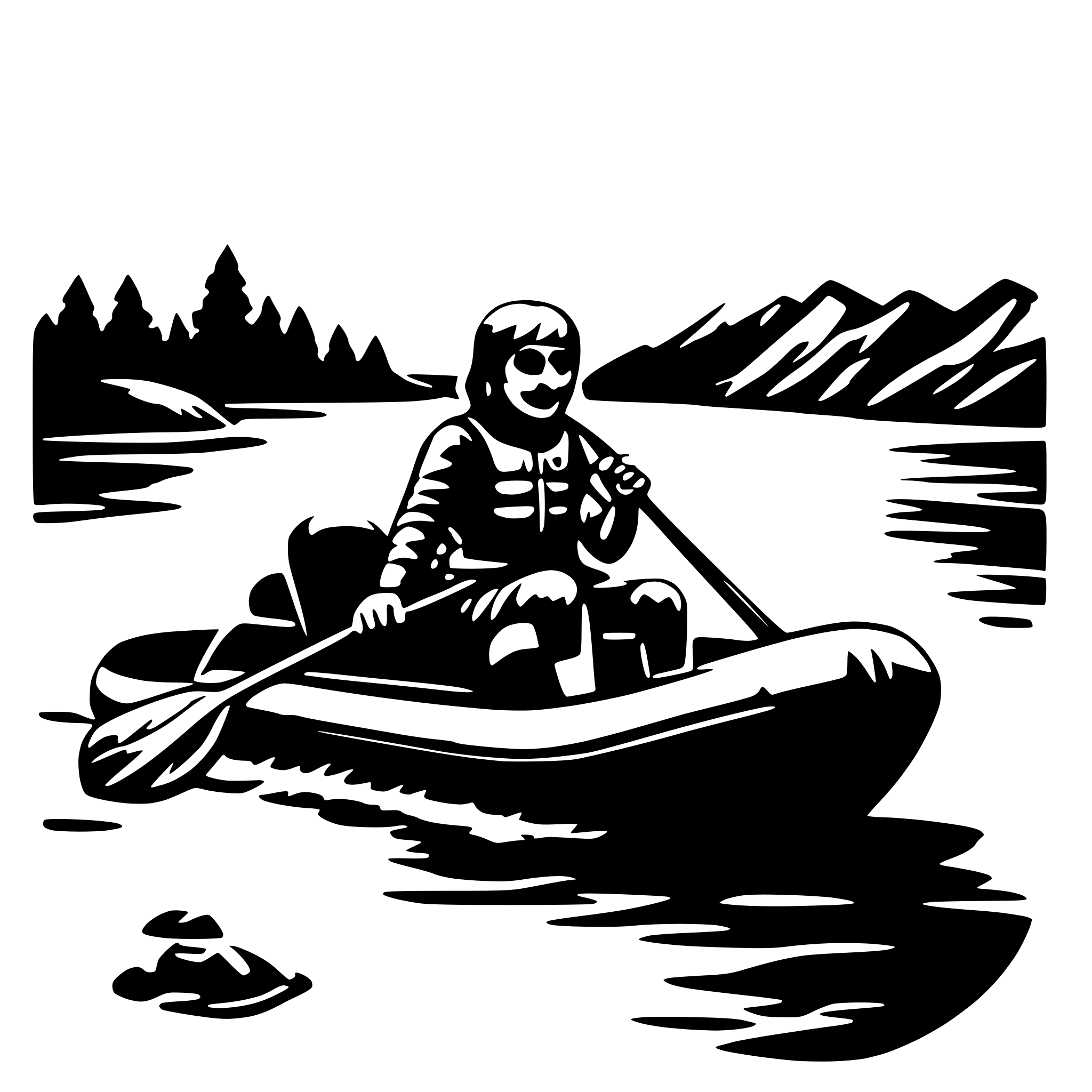 AI-generated SVG of 'Rafting'