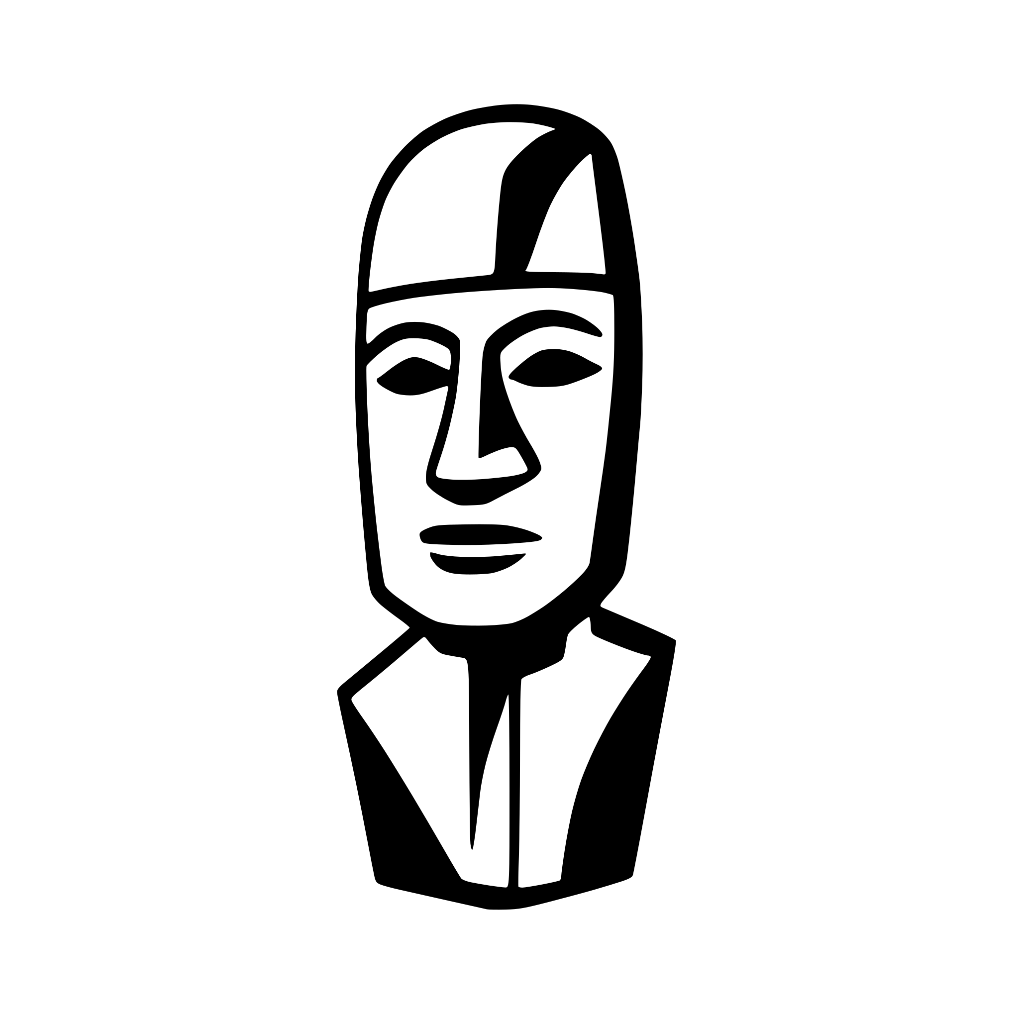 AI-generated SVG of a side view of a minimalist moai