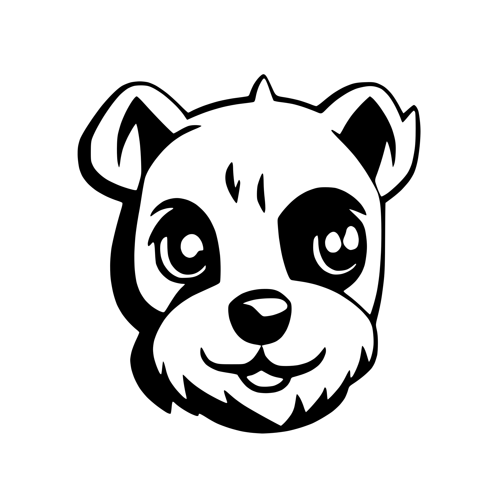 AI-generated SVG of a cute schnauzer head