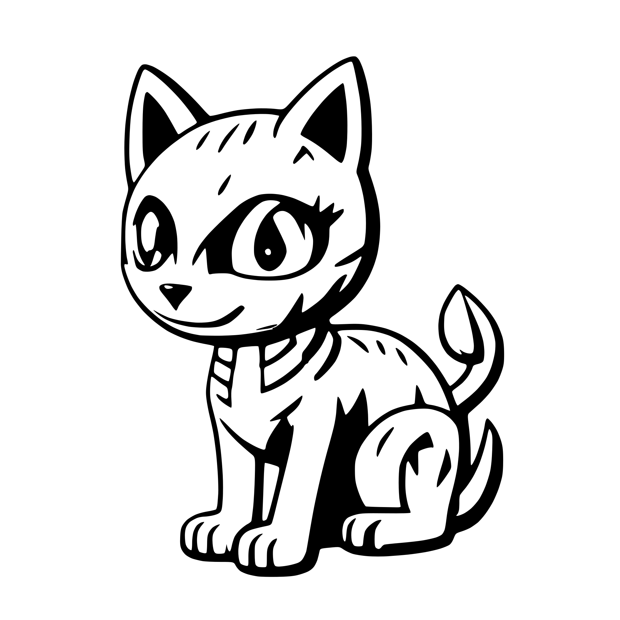 AI-generated SVG of 'Generate a skeleton in the shape of a cat.'