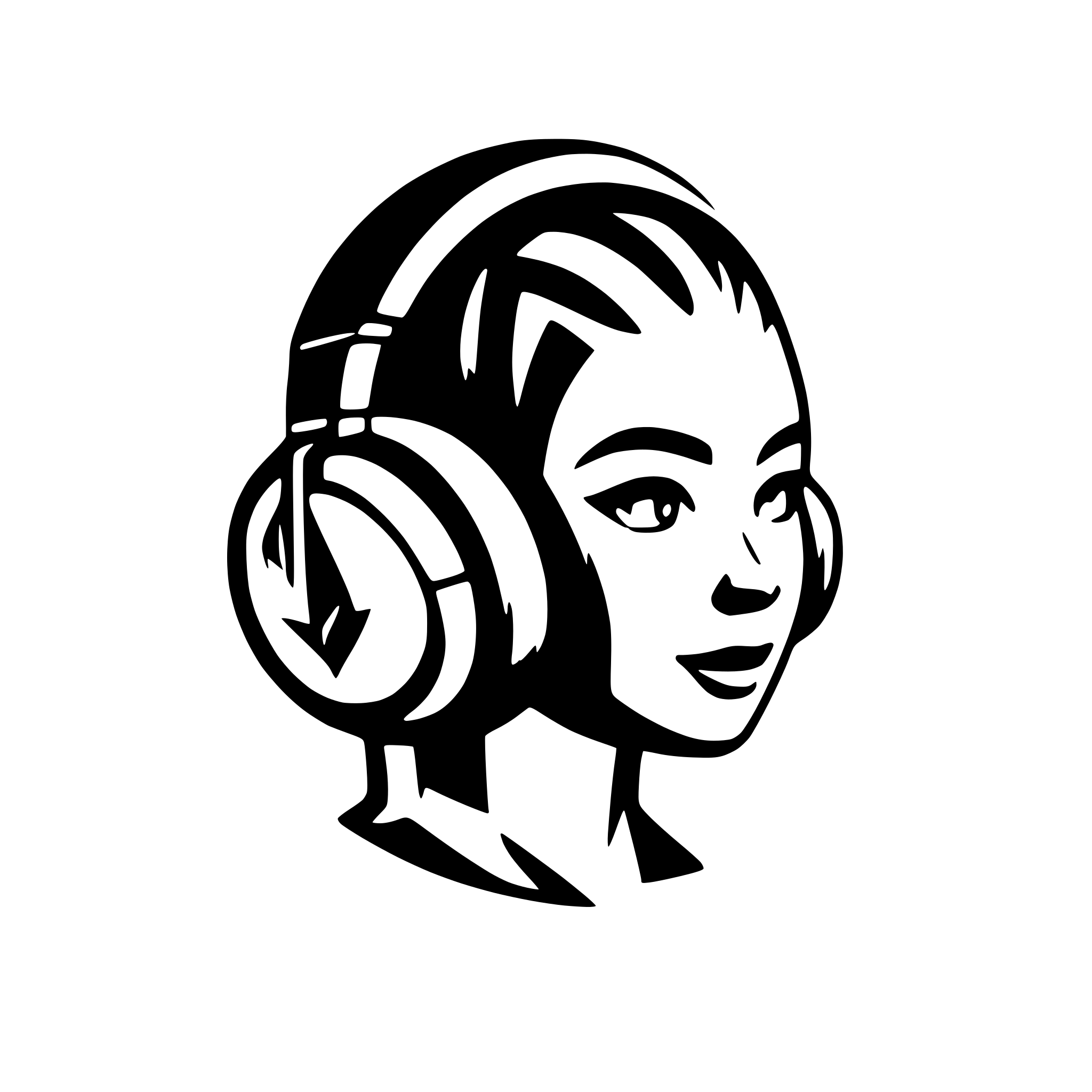 AI-generated SVG of 'headphone logo black just lines'