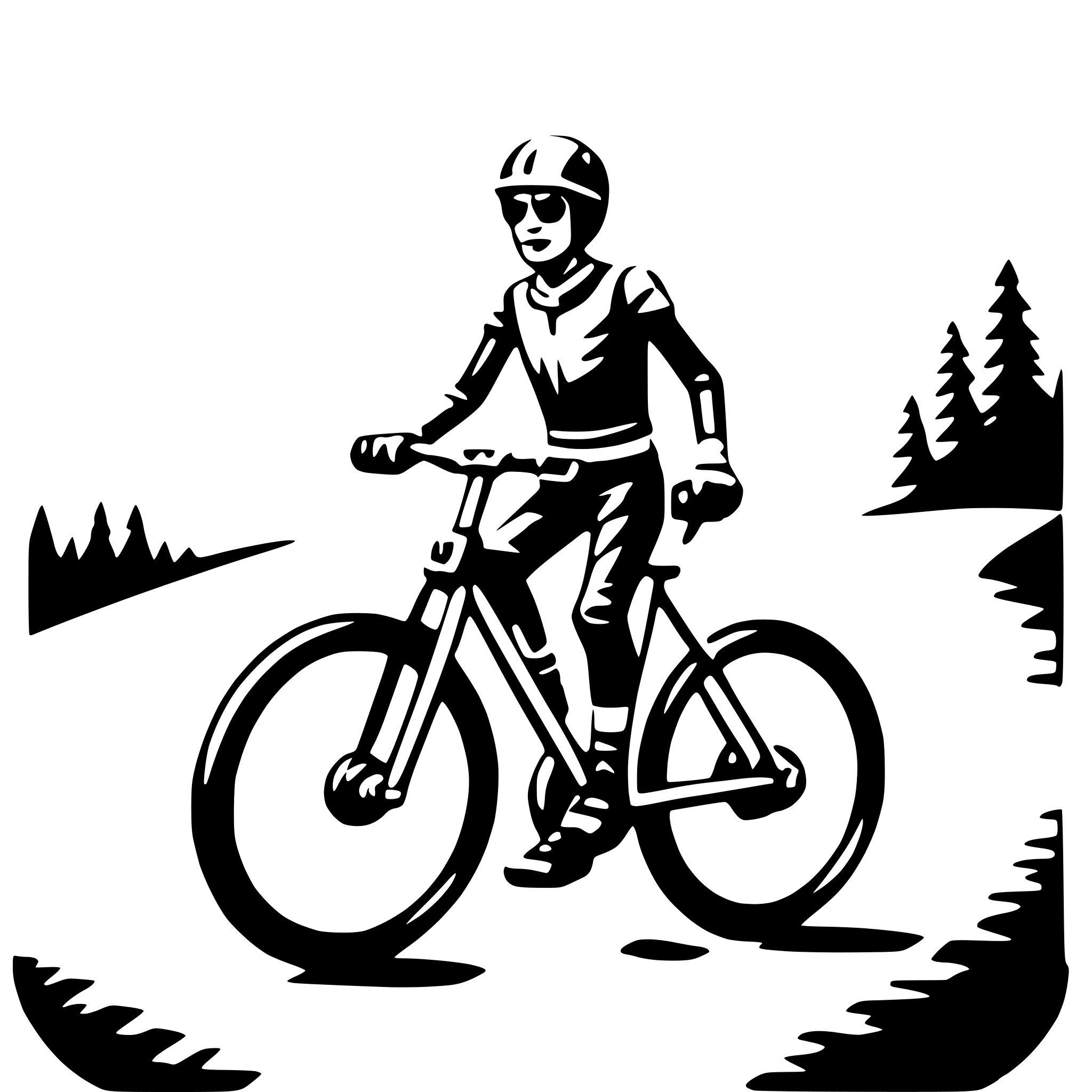 AI-generated SVG of a mountain road biking