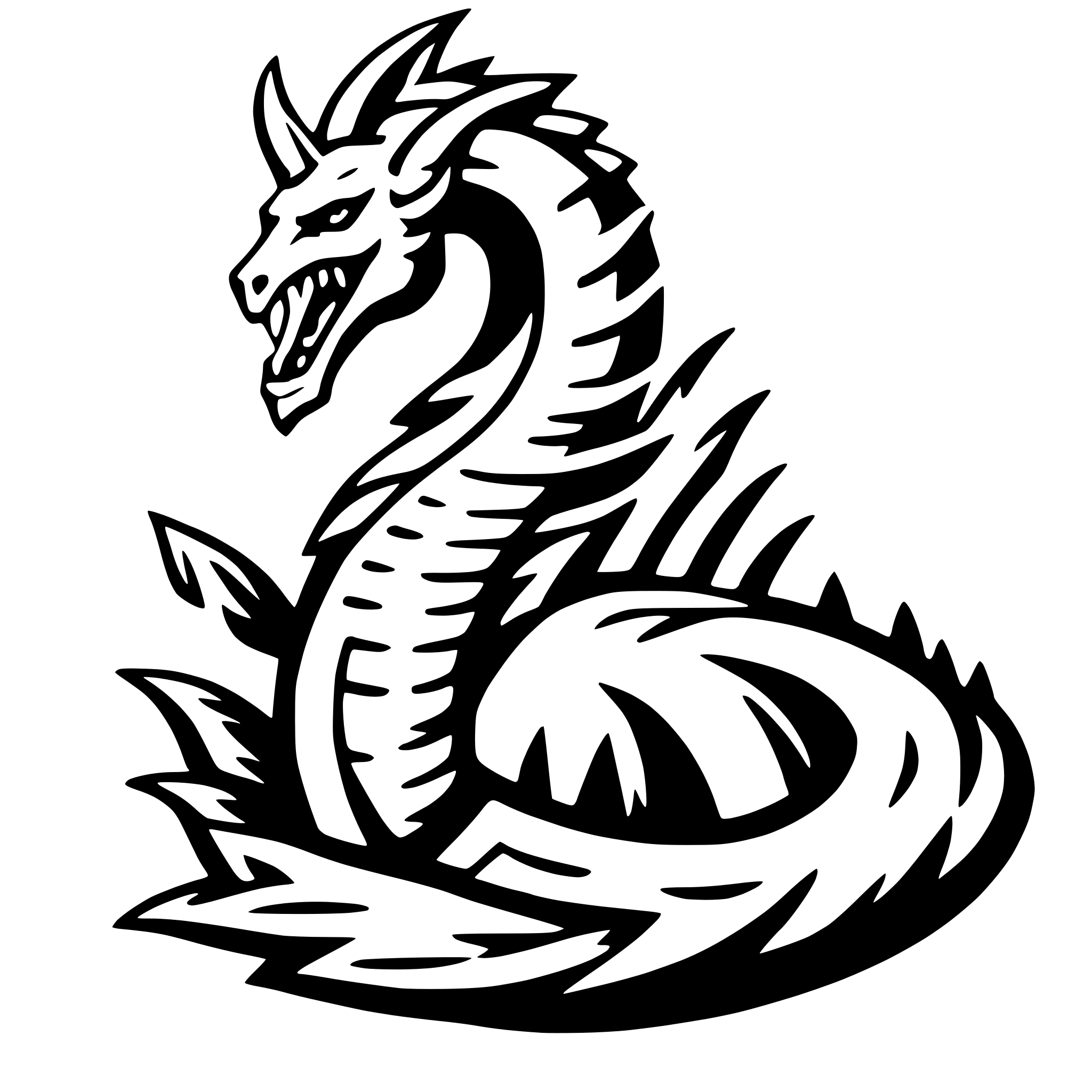 AI-generated SVG of a tiamat