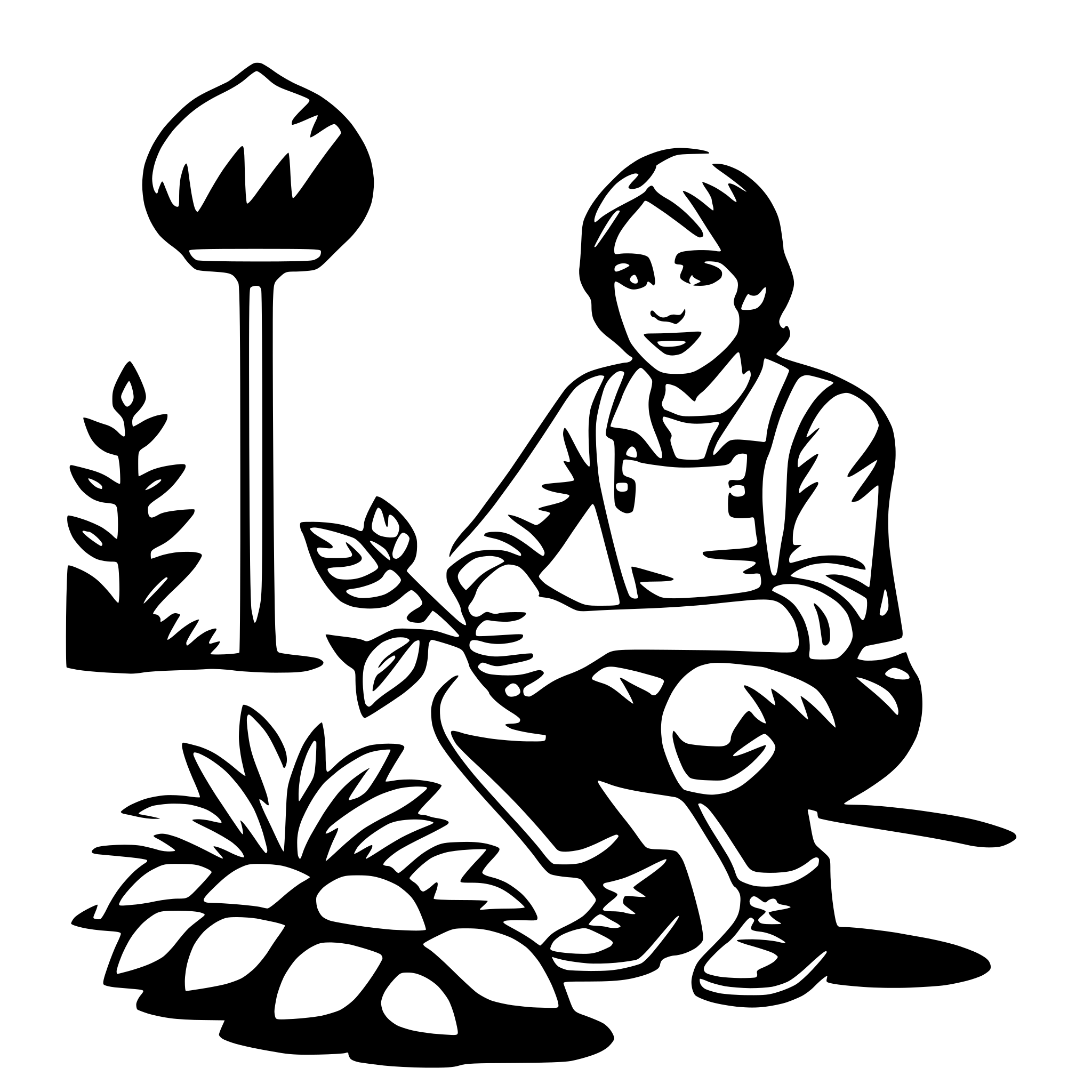 AI-generated SVG of a gardener