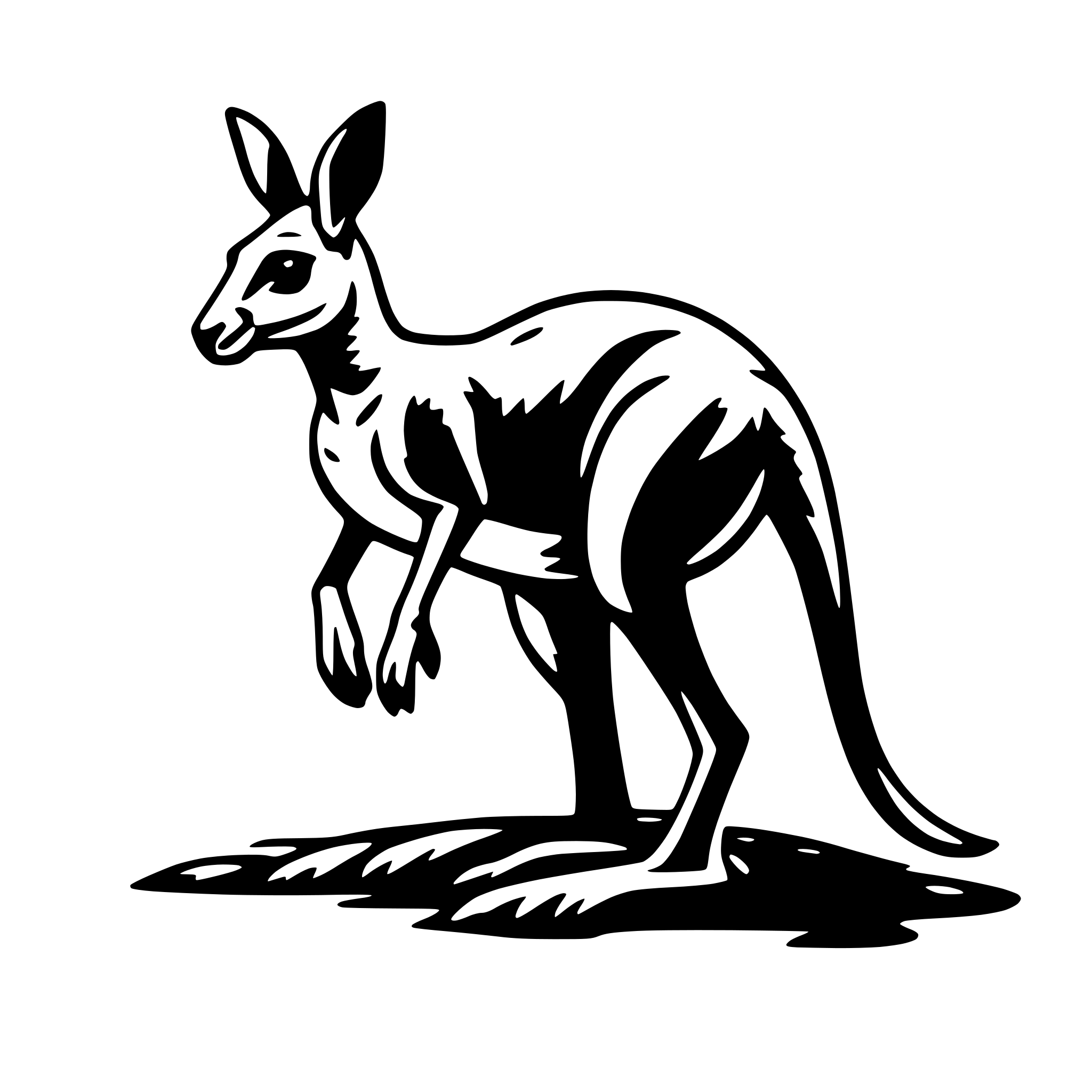 AI-generated SVG of 'kangaroo with joey'