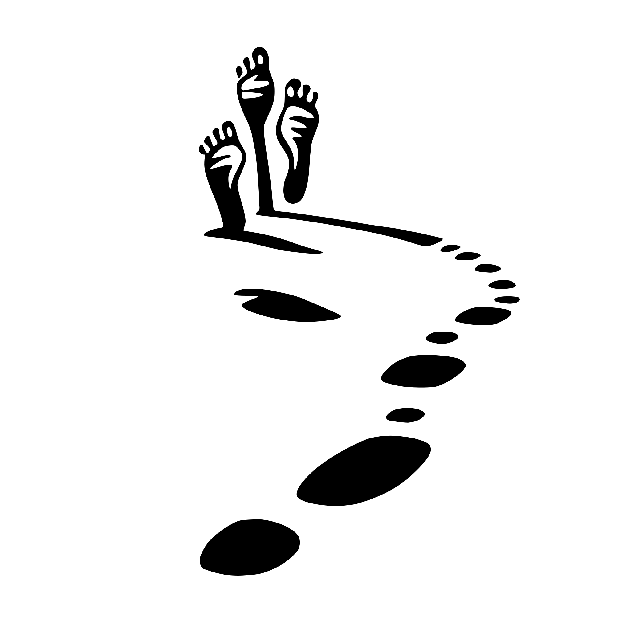 AI-generated SVG of a couple's footprints in sand