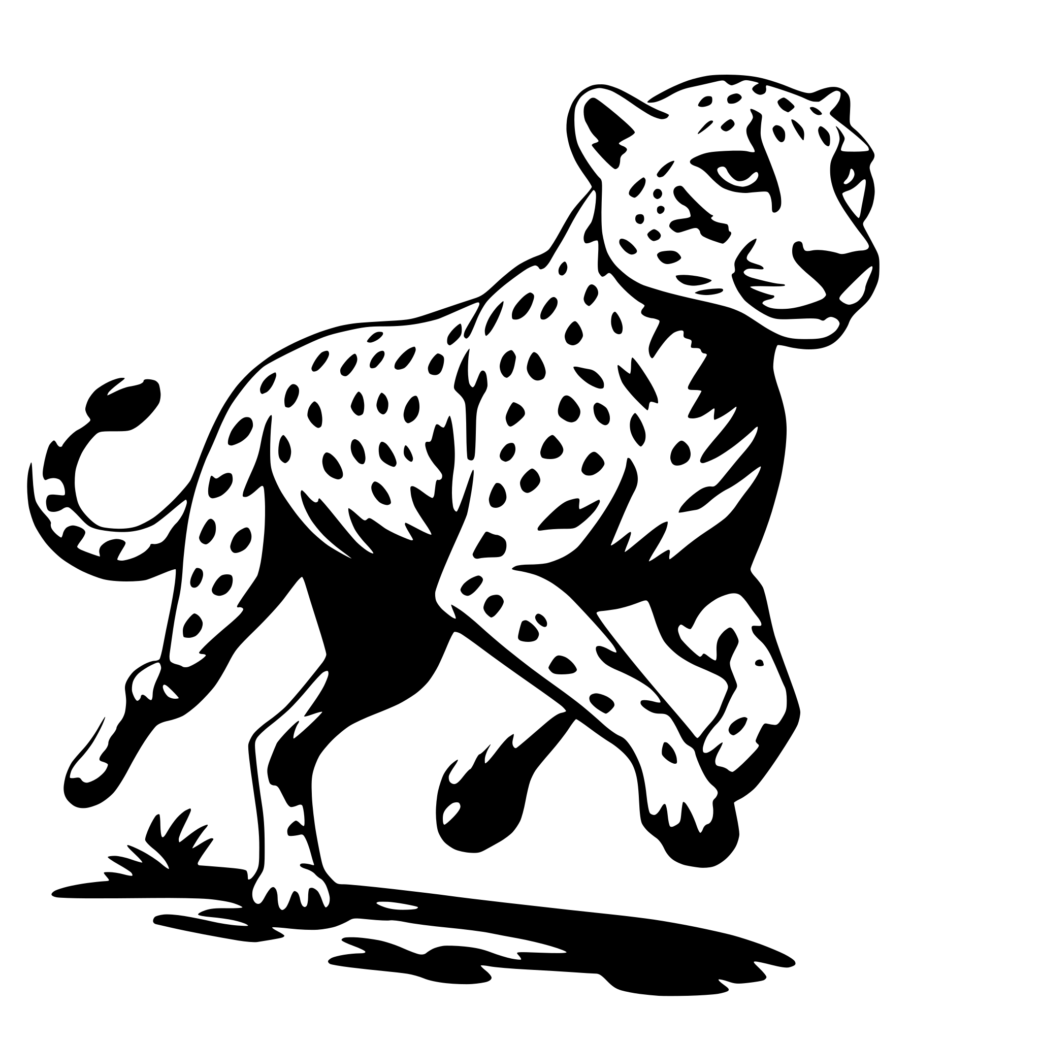 AI-generated SVG of 'Running cheetah'
