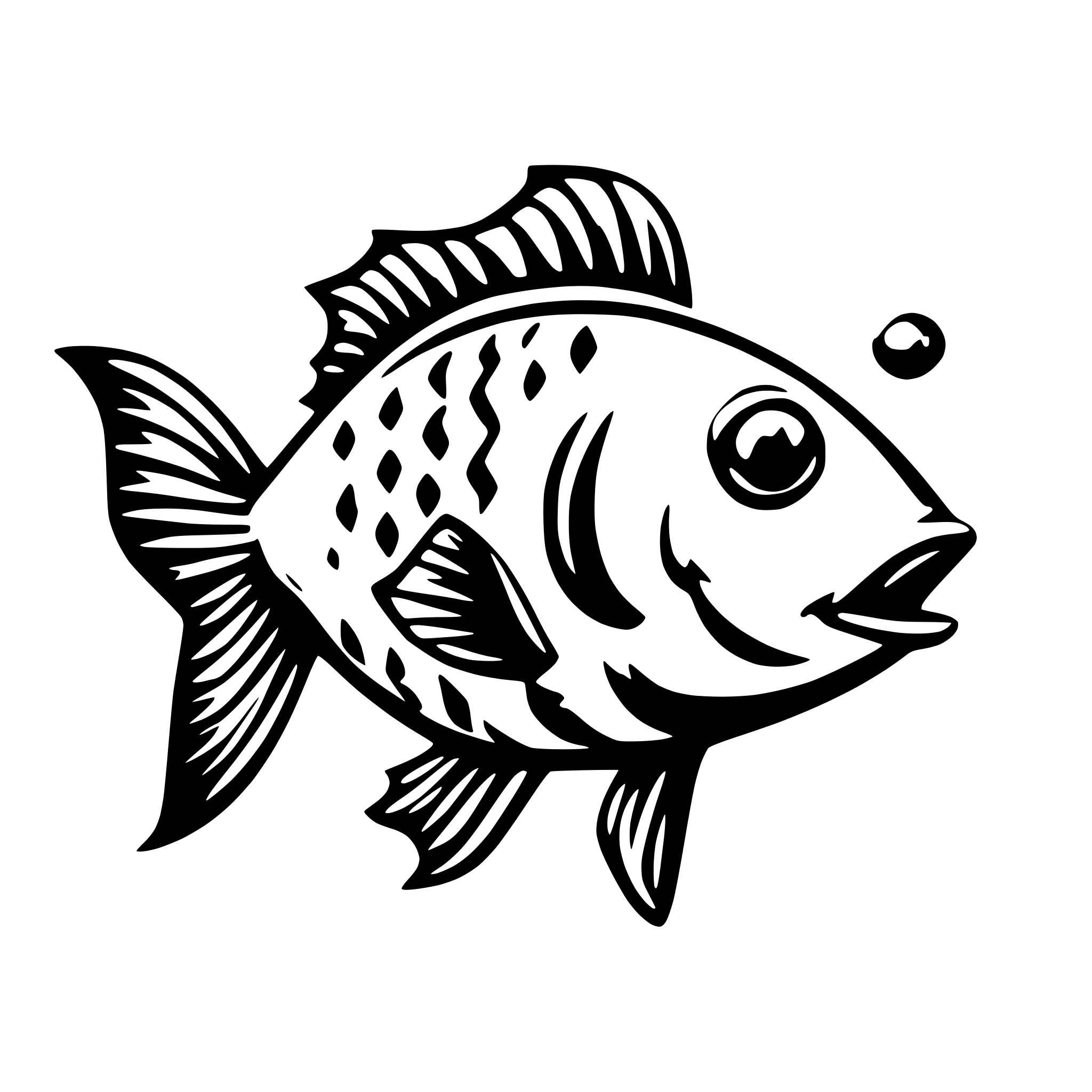 AI-generated SVG of a fish cartoon style