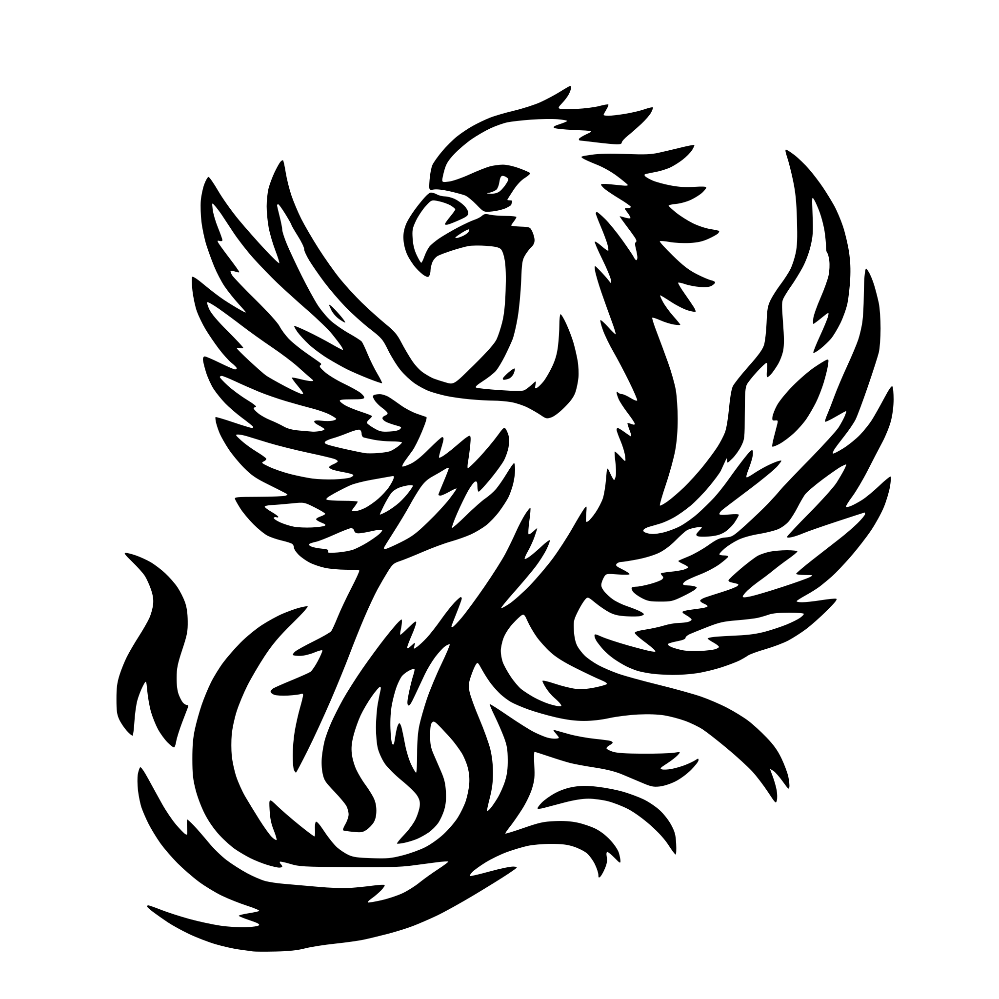 AI-generated SVG of a A phoenix sitting in flames.