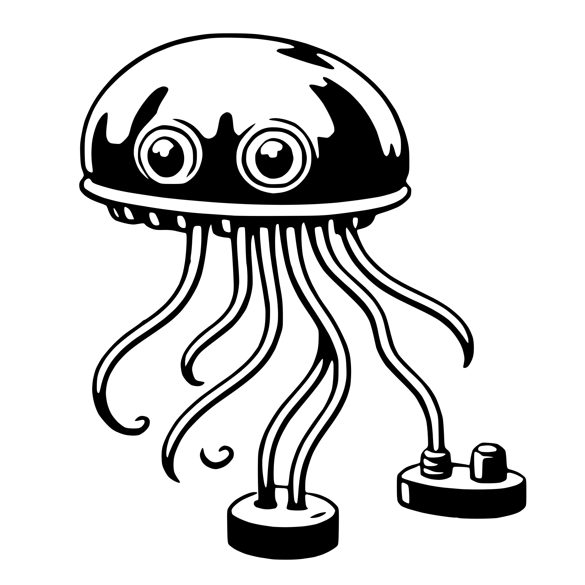 AI-generated SVG of a jellyfish with joystick