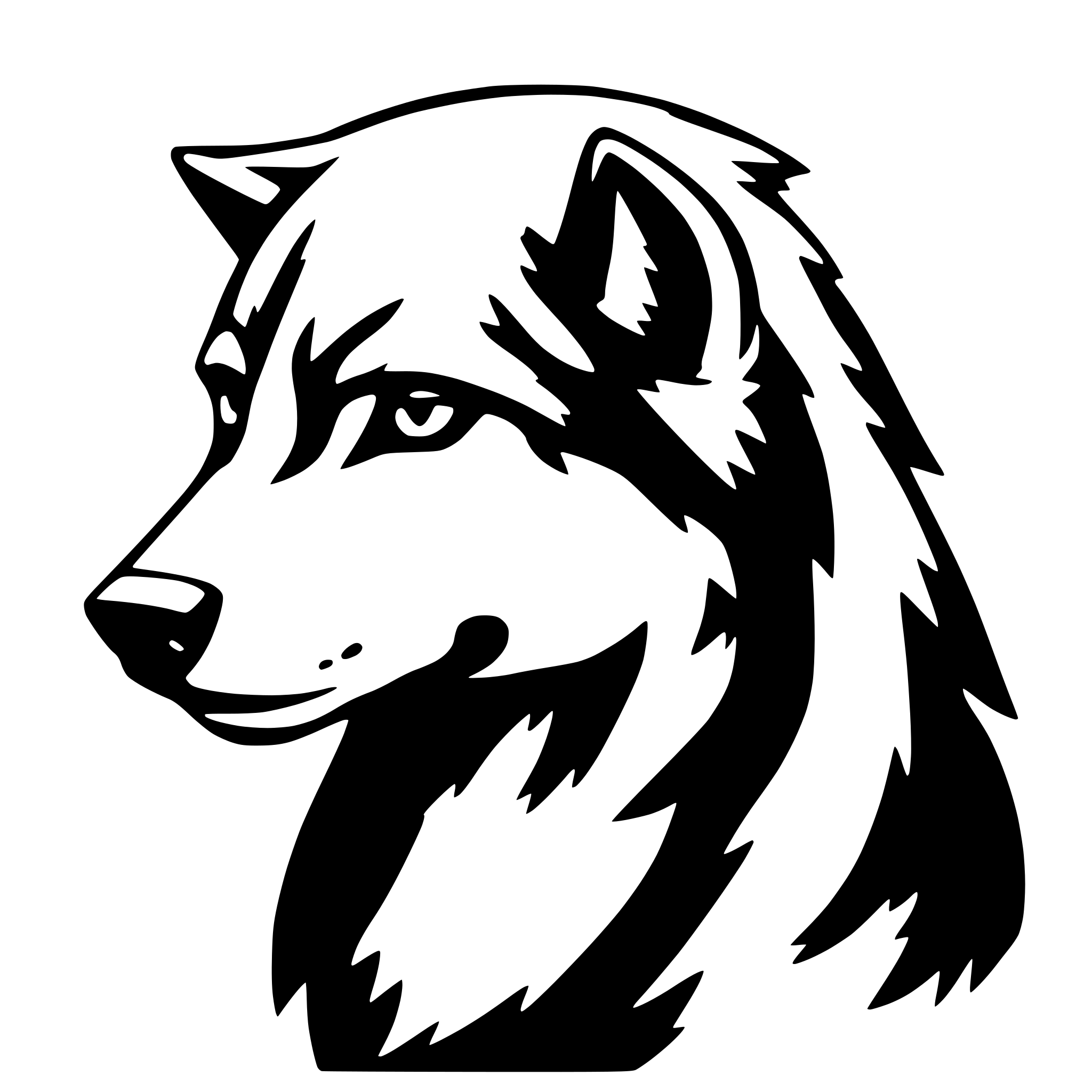 AI-generated SVG of 'wolf, side view, nostalgic'
