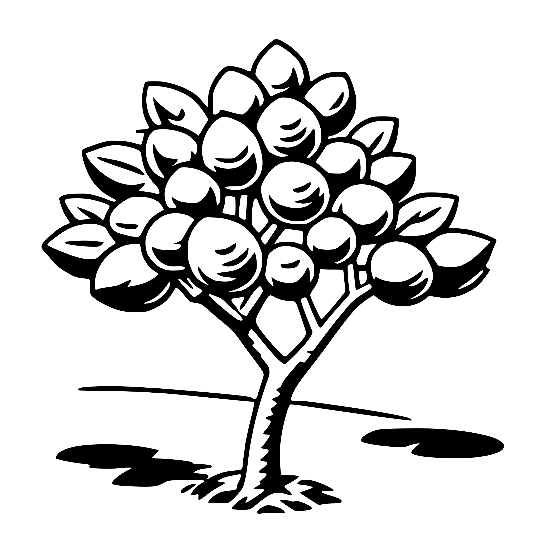 AI-generated SVG of a plum tree