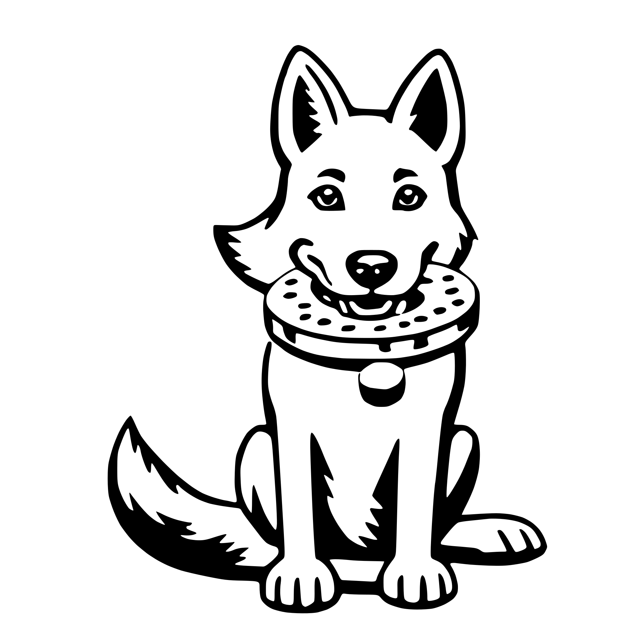 AI-generated SVG of 'dingo with donut'