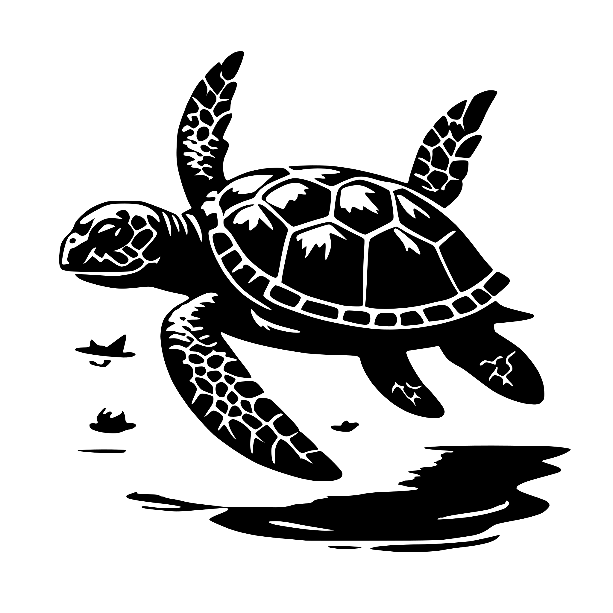 AI-generated SVG of a sea turtle in ocean