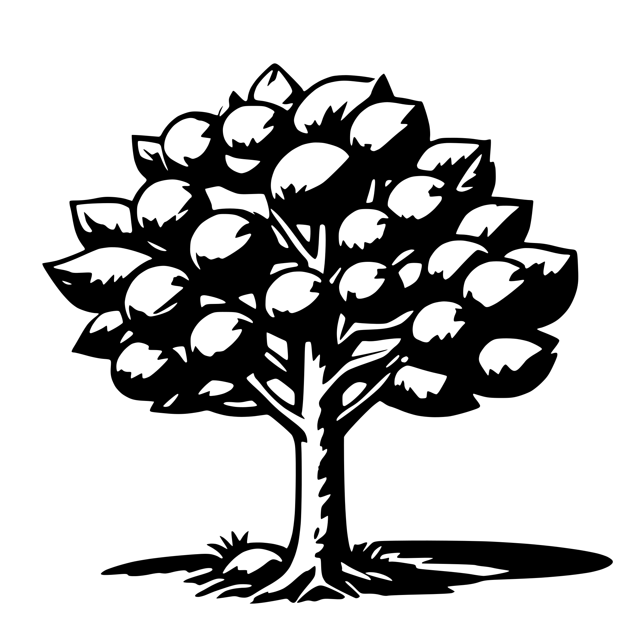 AI-generated SVG of 'an apple tree'