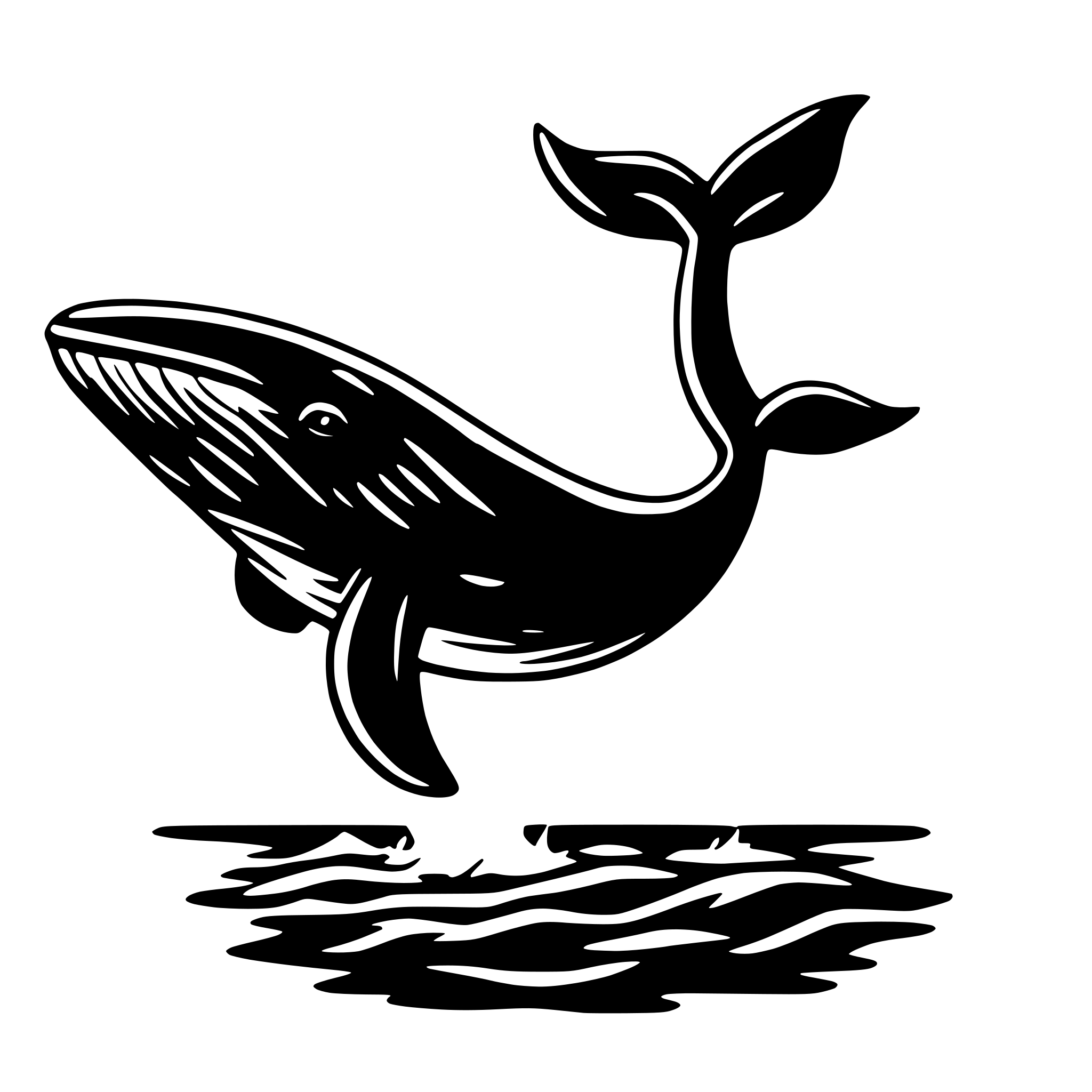 AI-generated SVG of a whale with tail