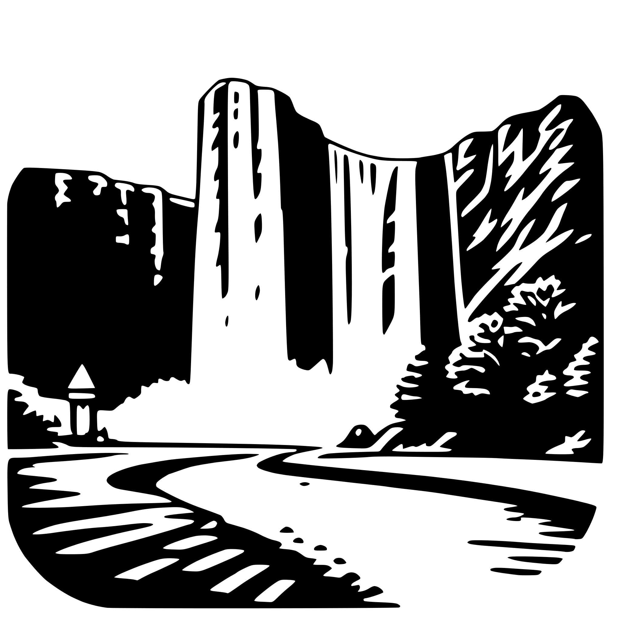 AI-generated SVG of a skogafoss