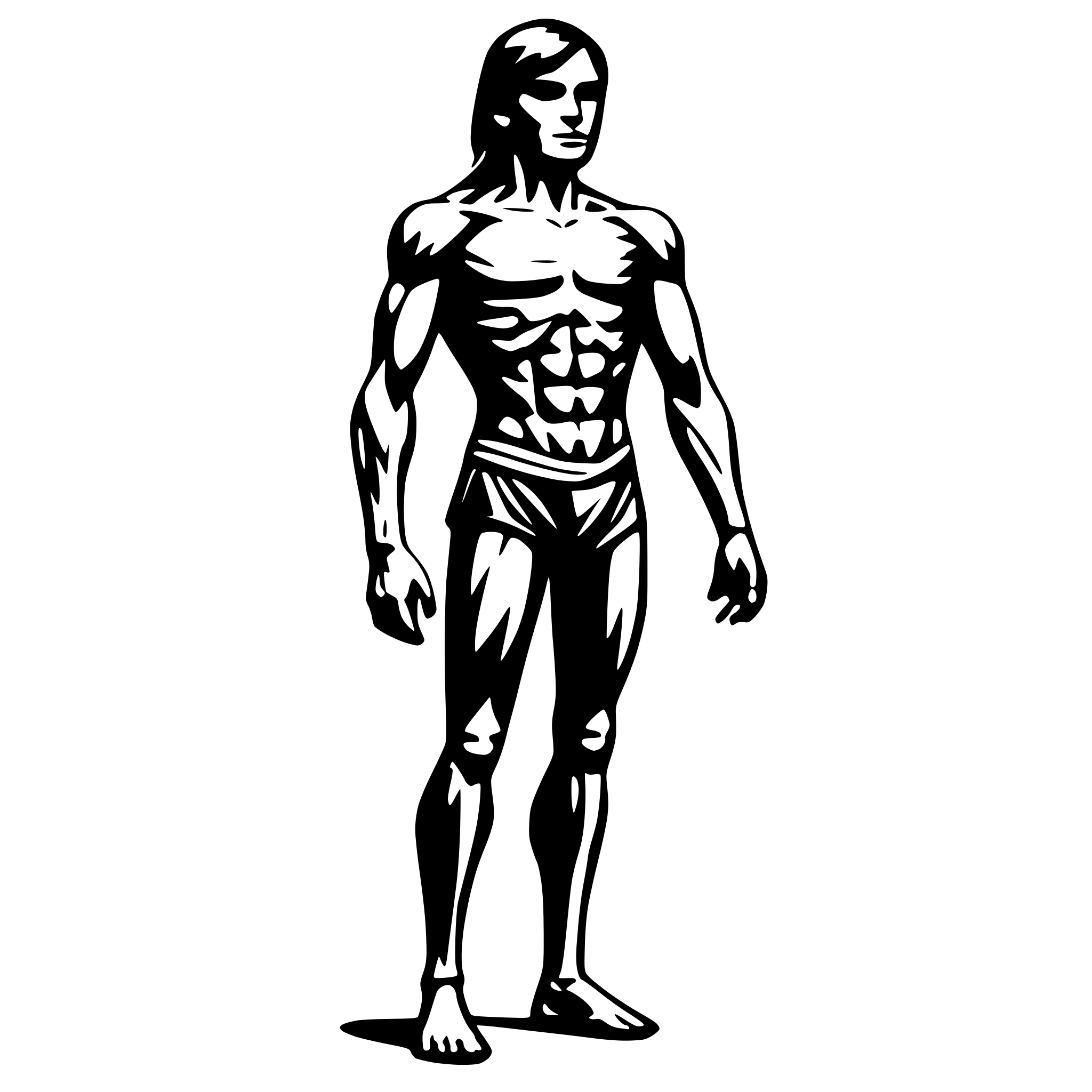 AI-generated SVG of a human body muscles diagram