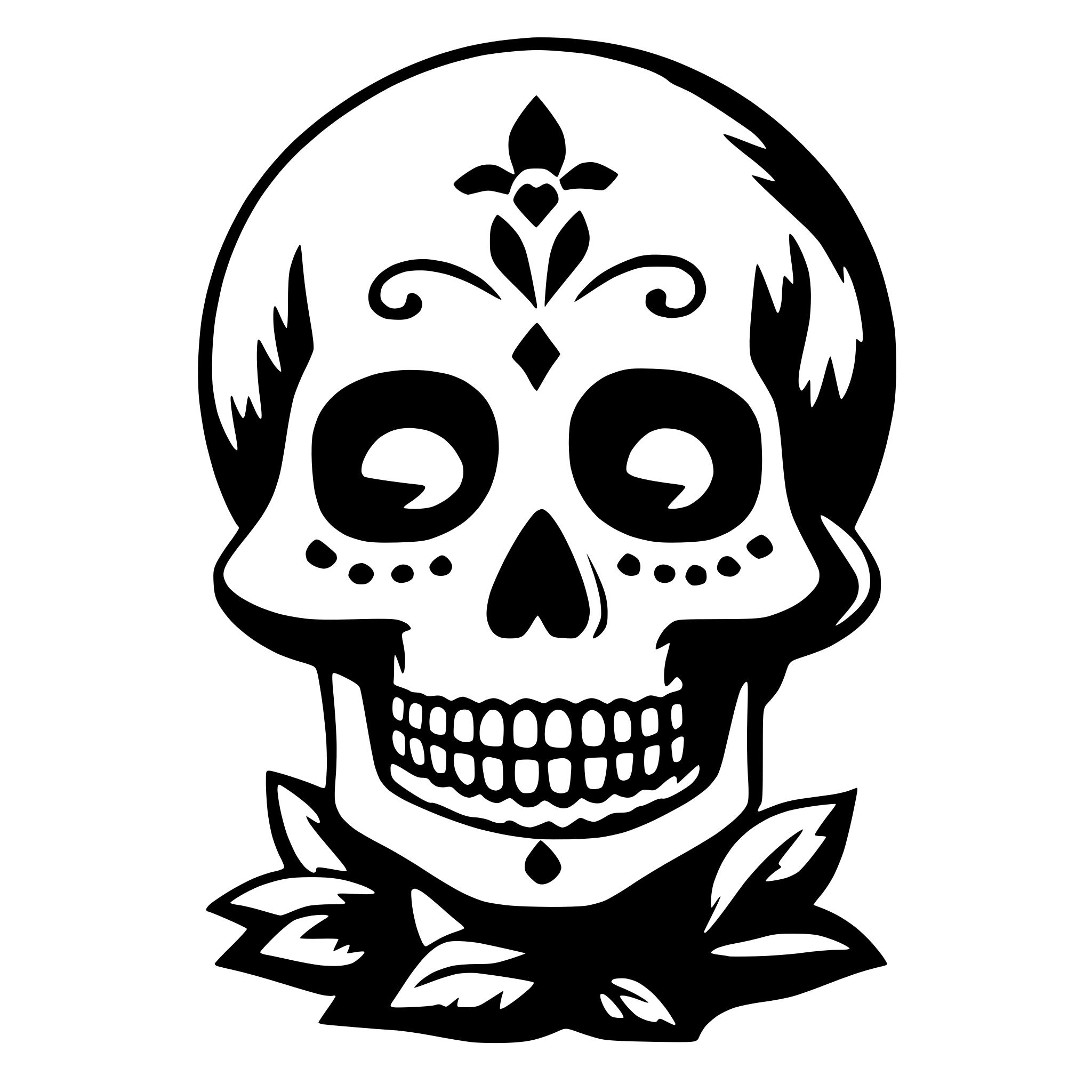 AI-generated SVG of 'day of dead with flowers'