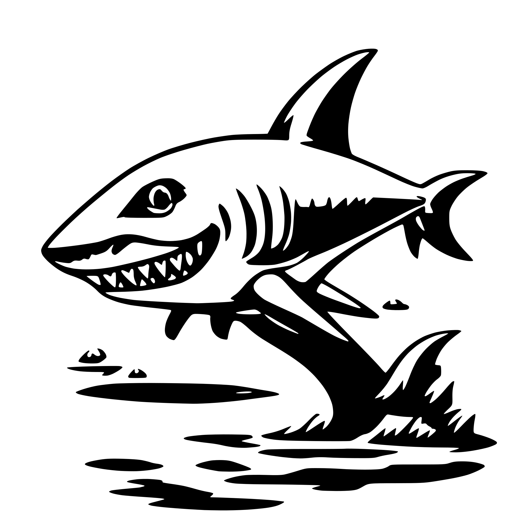 AI-generated SVG of 'shark cartoon style'