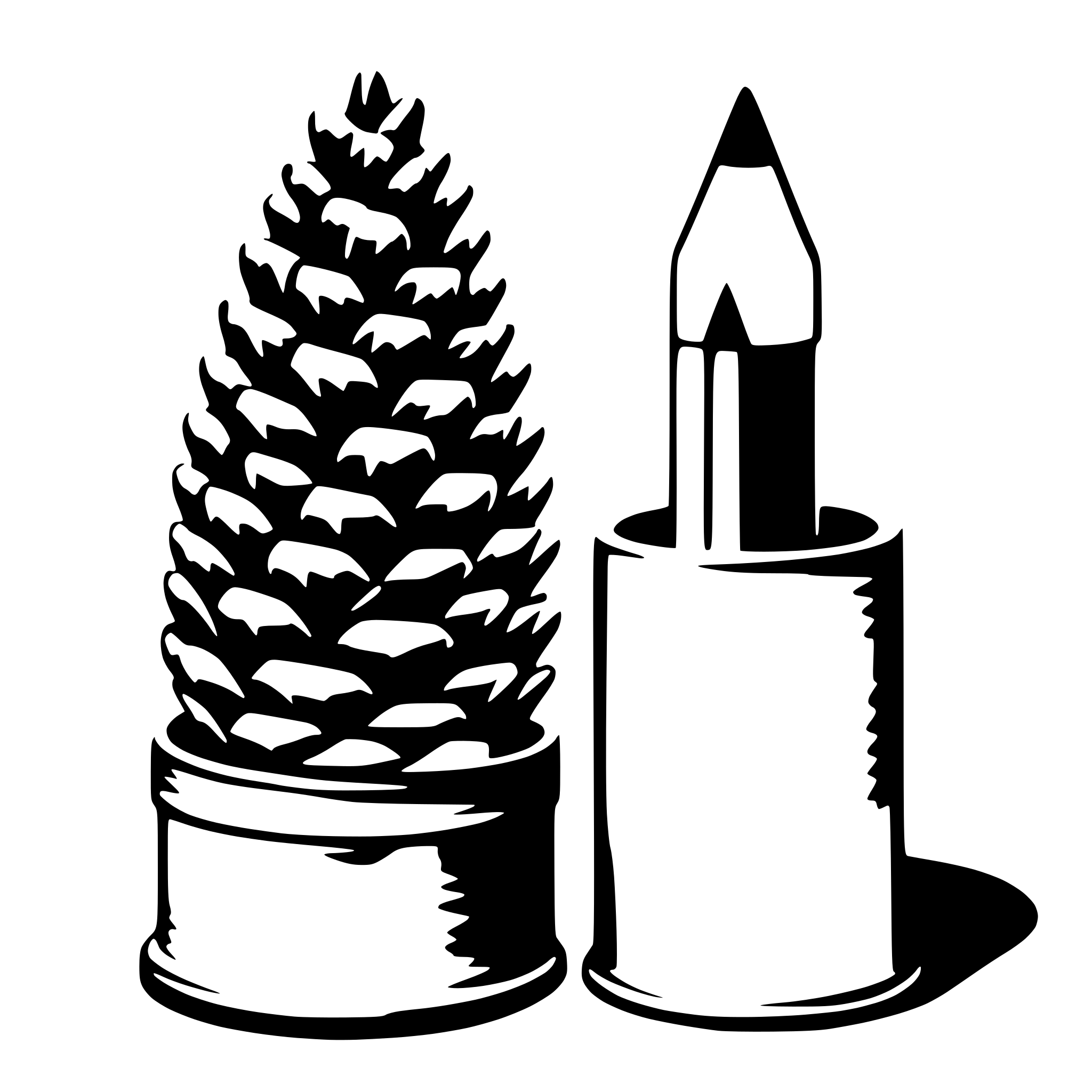 AI-generated SVG of a pine cone pencil holder