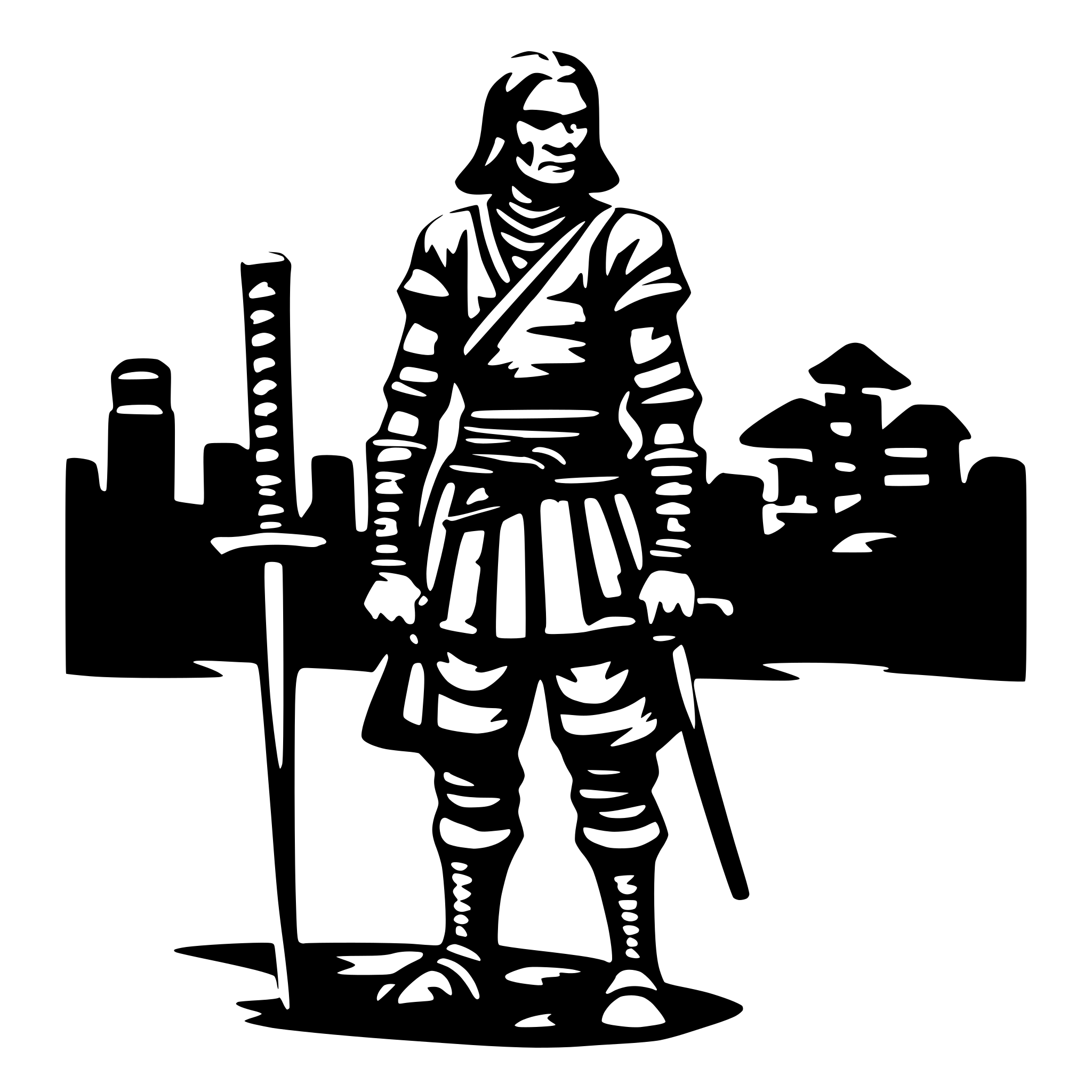 AI-generated SVG of a old samurai