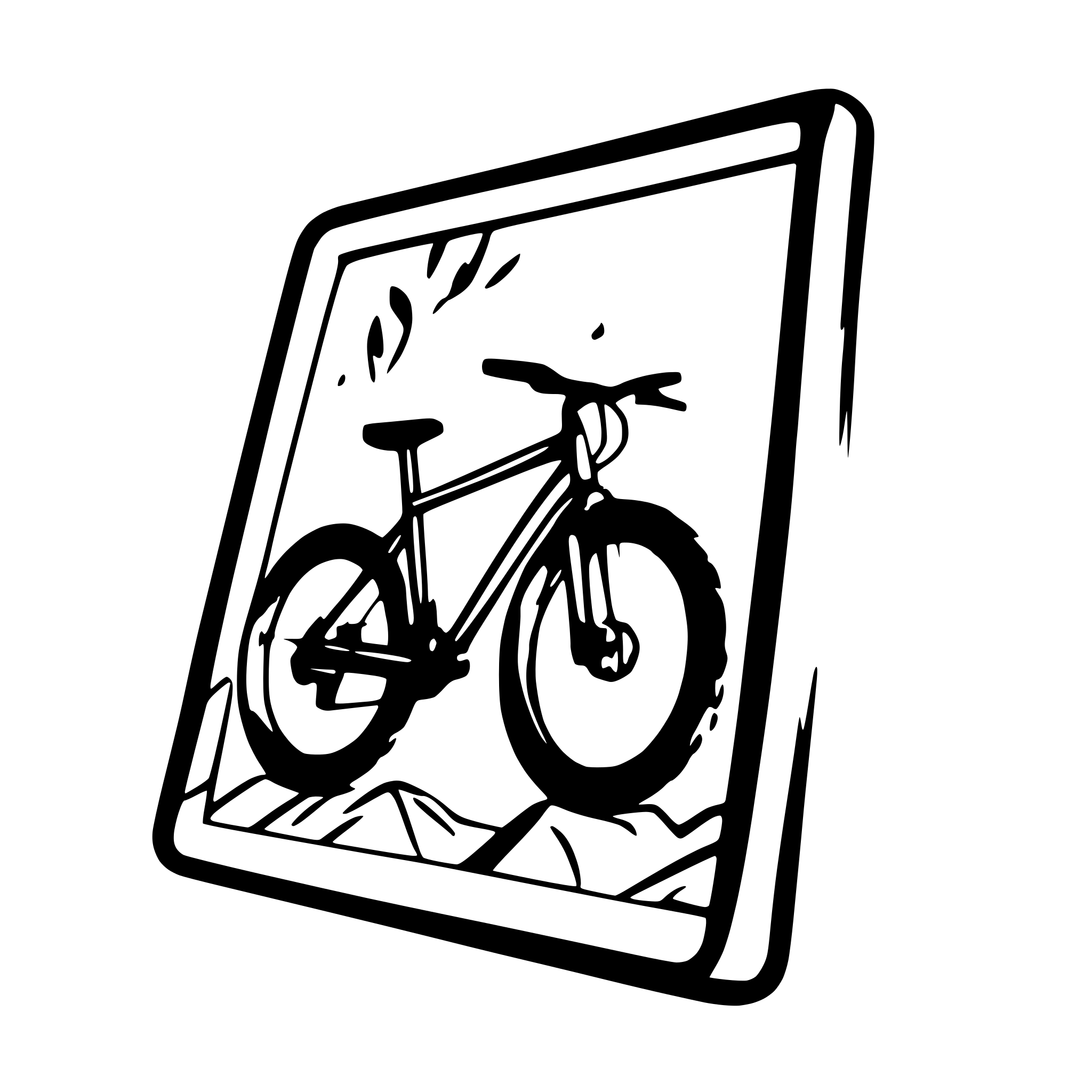 AI-generated SVG of a mountainbike breaking out of a picture frame