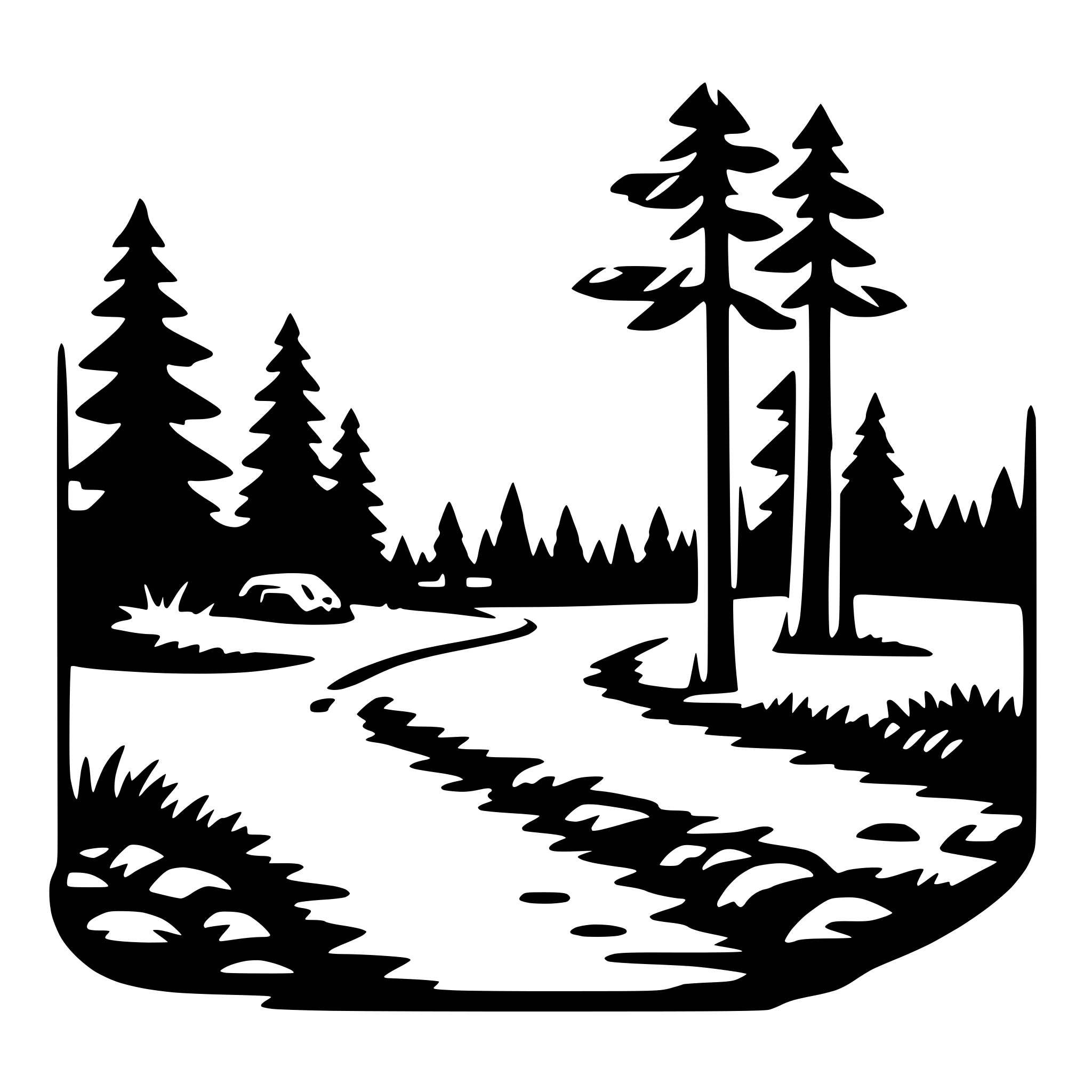 AI-generated SVG of a wilderness adventure