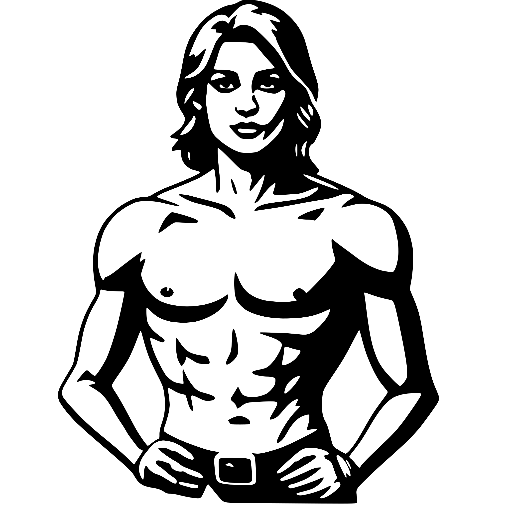 AI-generated SVG of 'human, muscular, body'