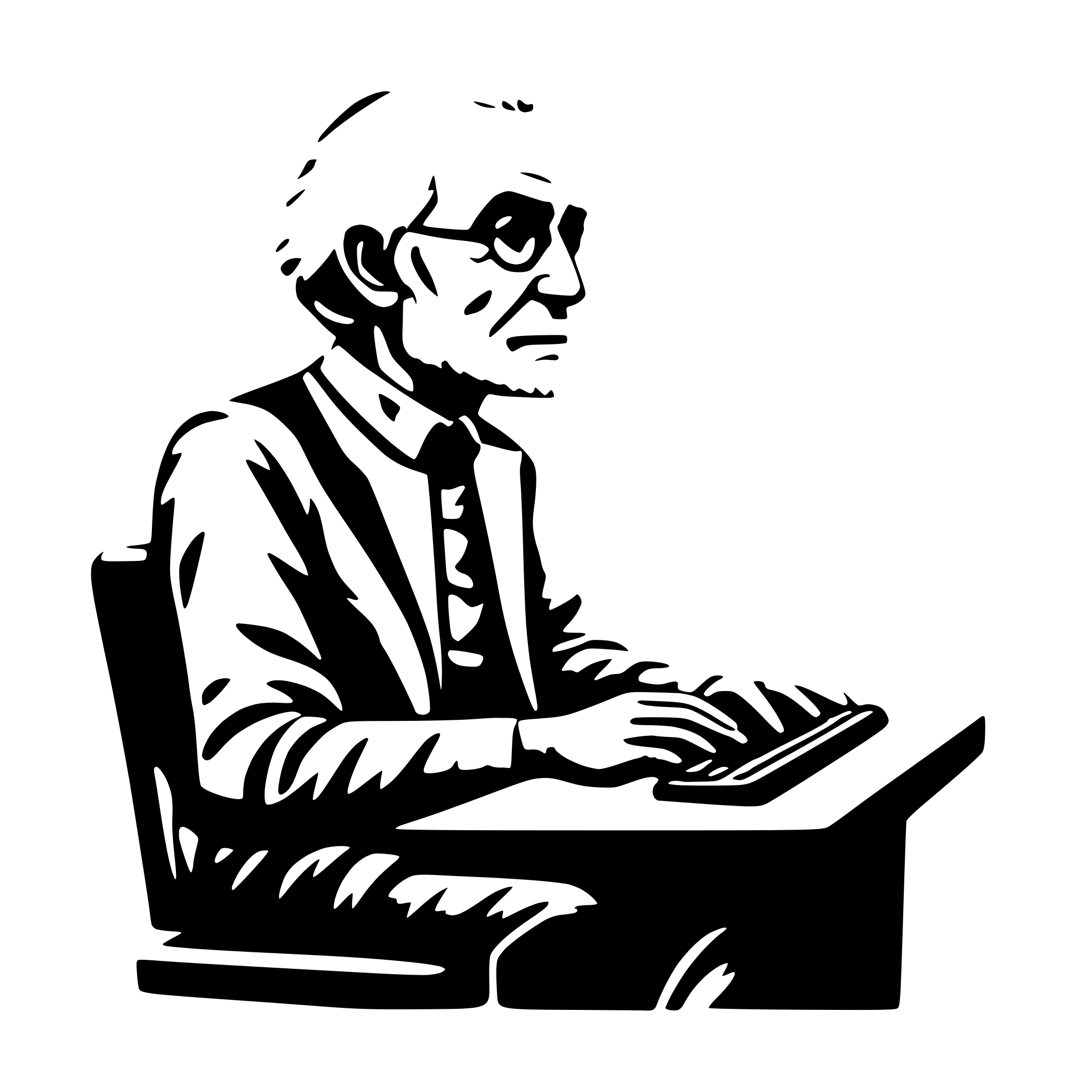 AI-generated SVG of 'old man learning programing'