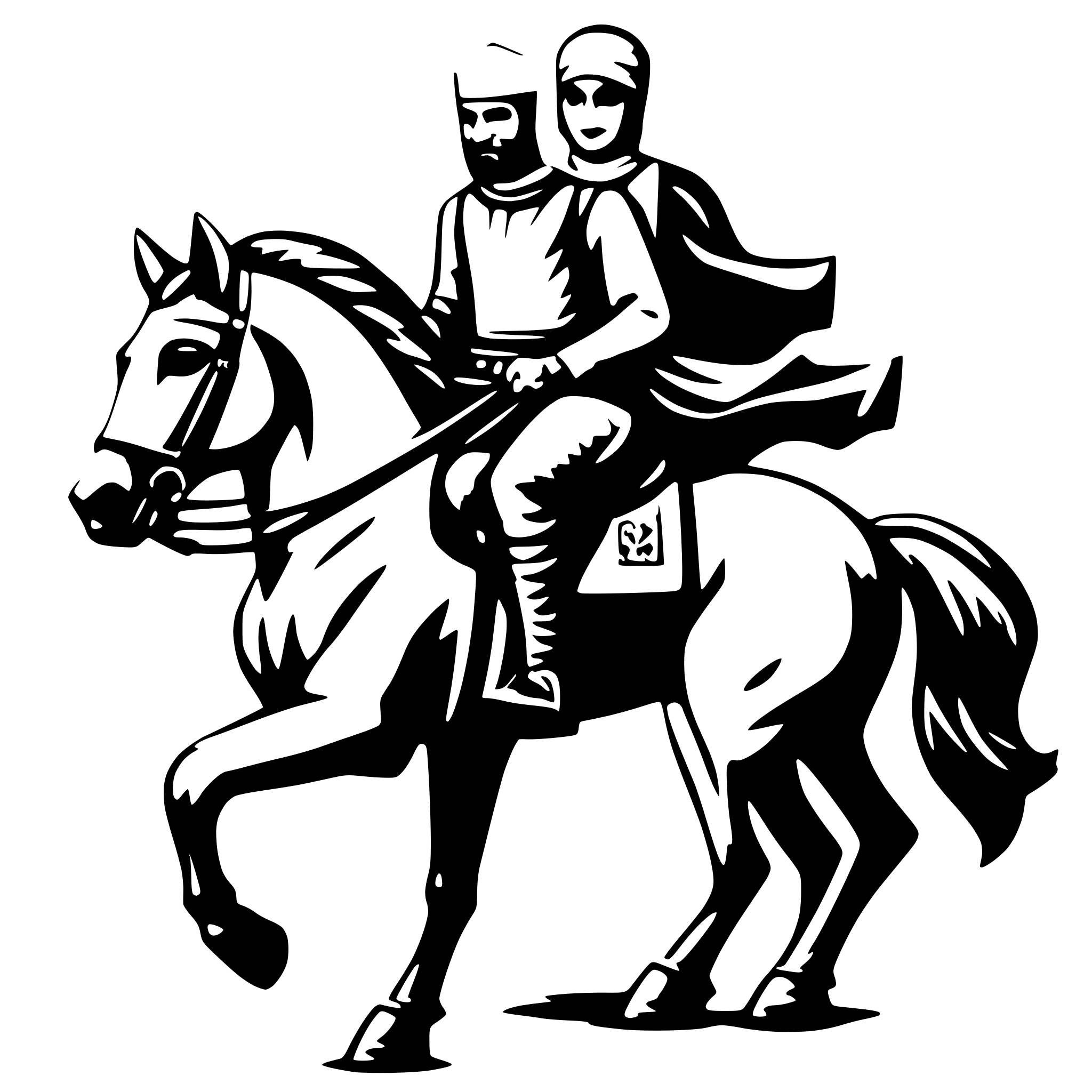 AI-generated SVG of a hisorical arabic man on horse
