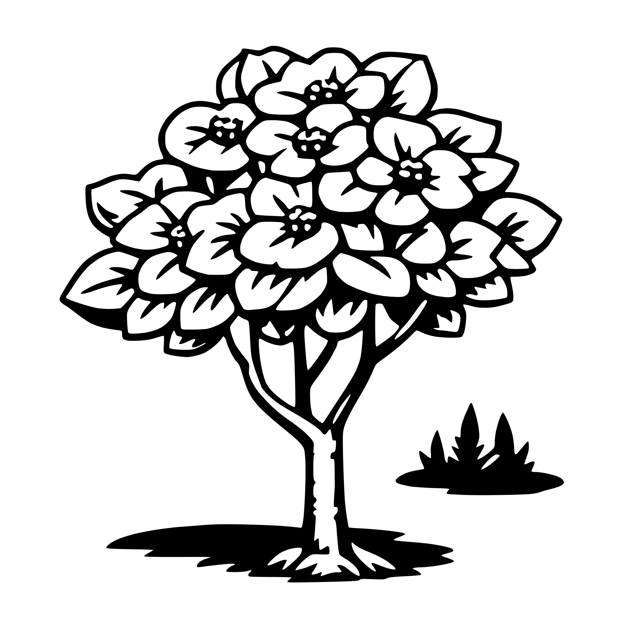AI-generated SVG of a dogwood tree